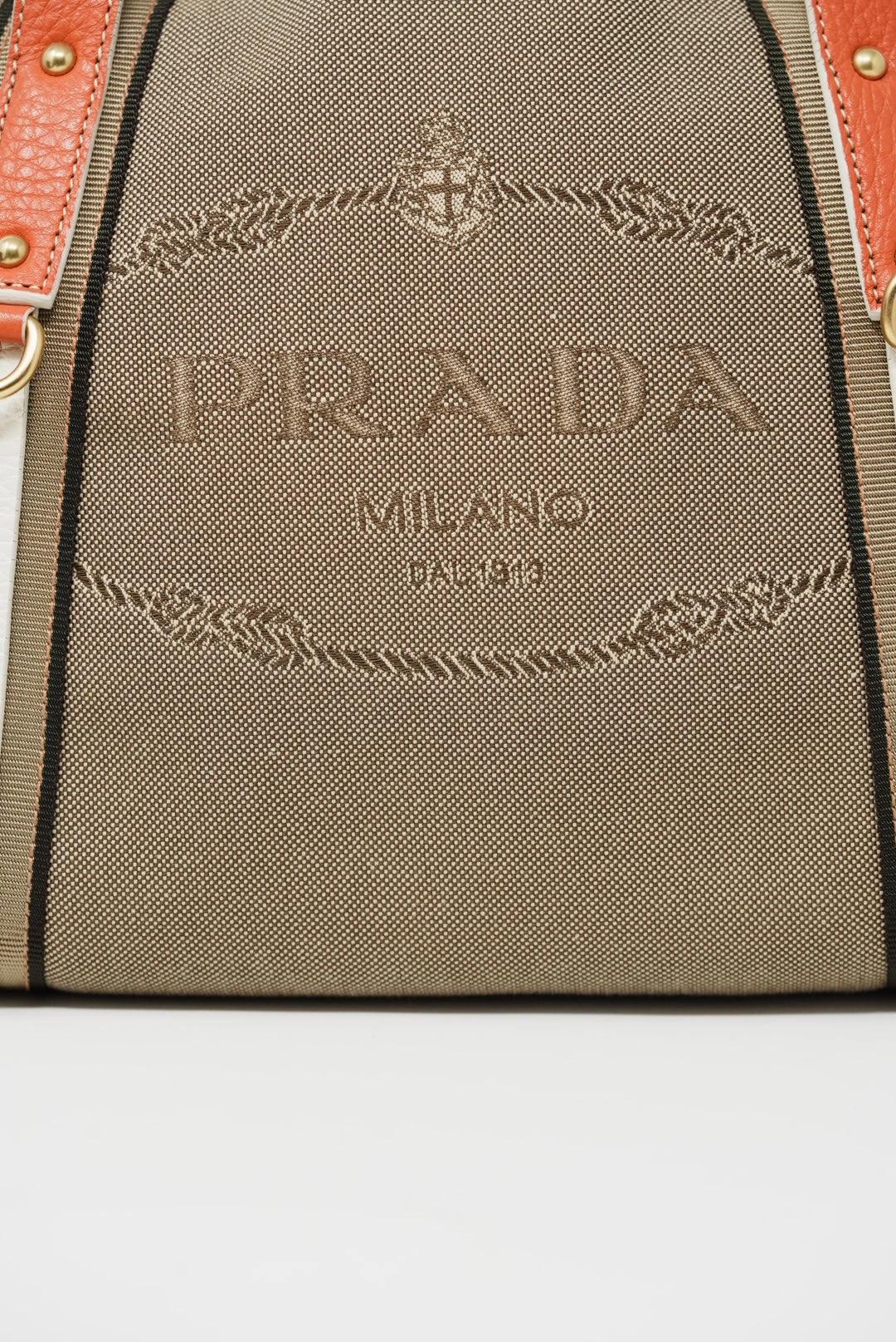 Prada Logo Jacquard Shoulder Bag