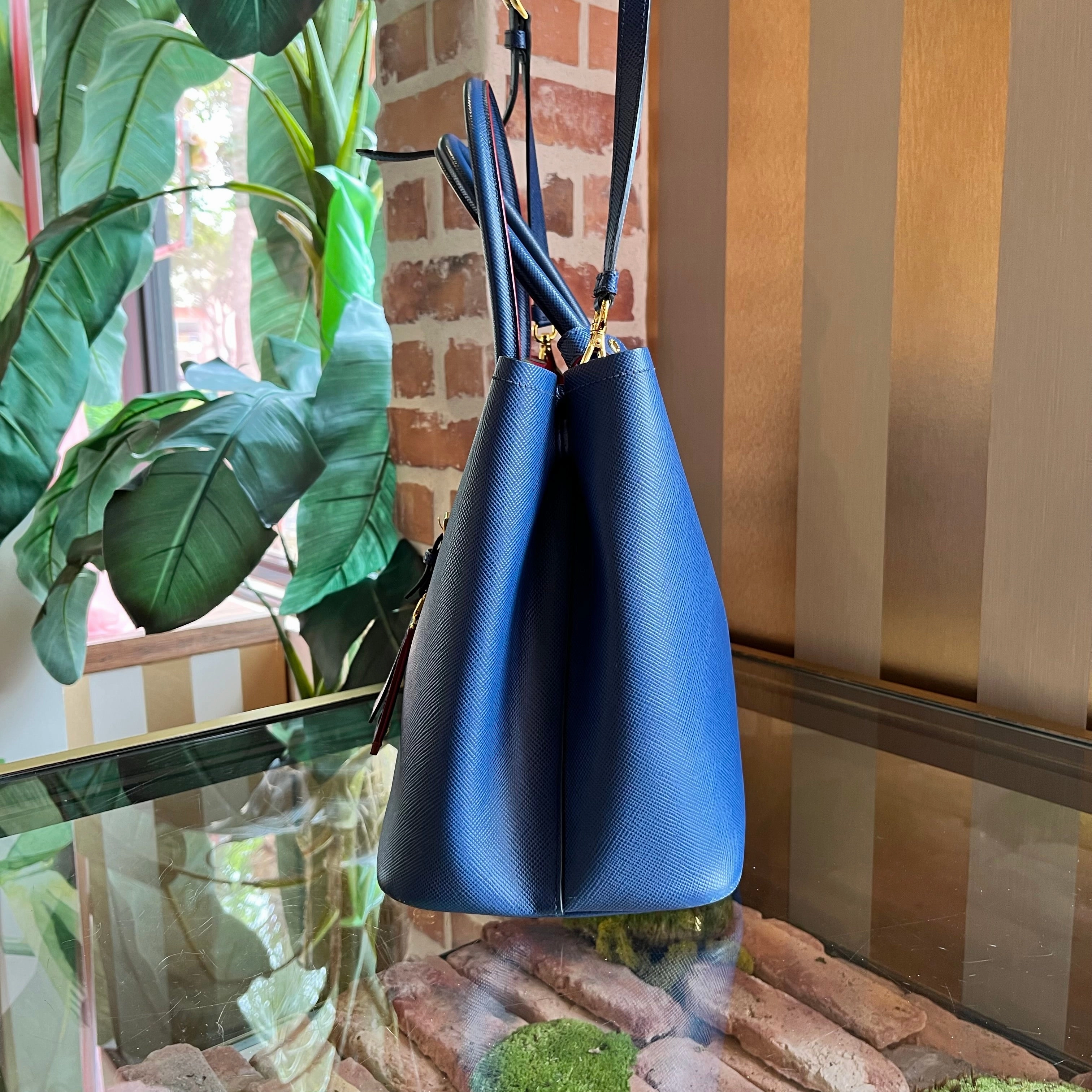 PRADA Medium Saffiano Lux Leather Double Handle Tote Bag