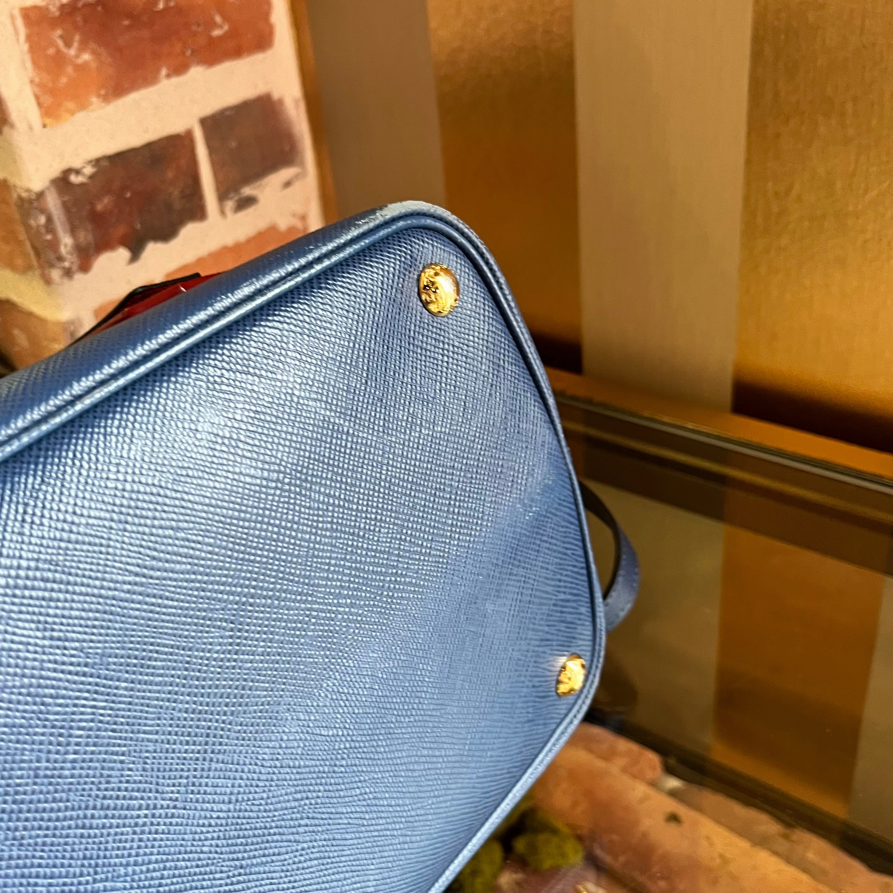 PRADA Medium Saffiano Lux Leather Double Handle Tote Bag