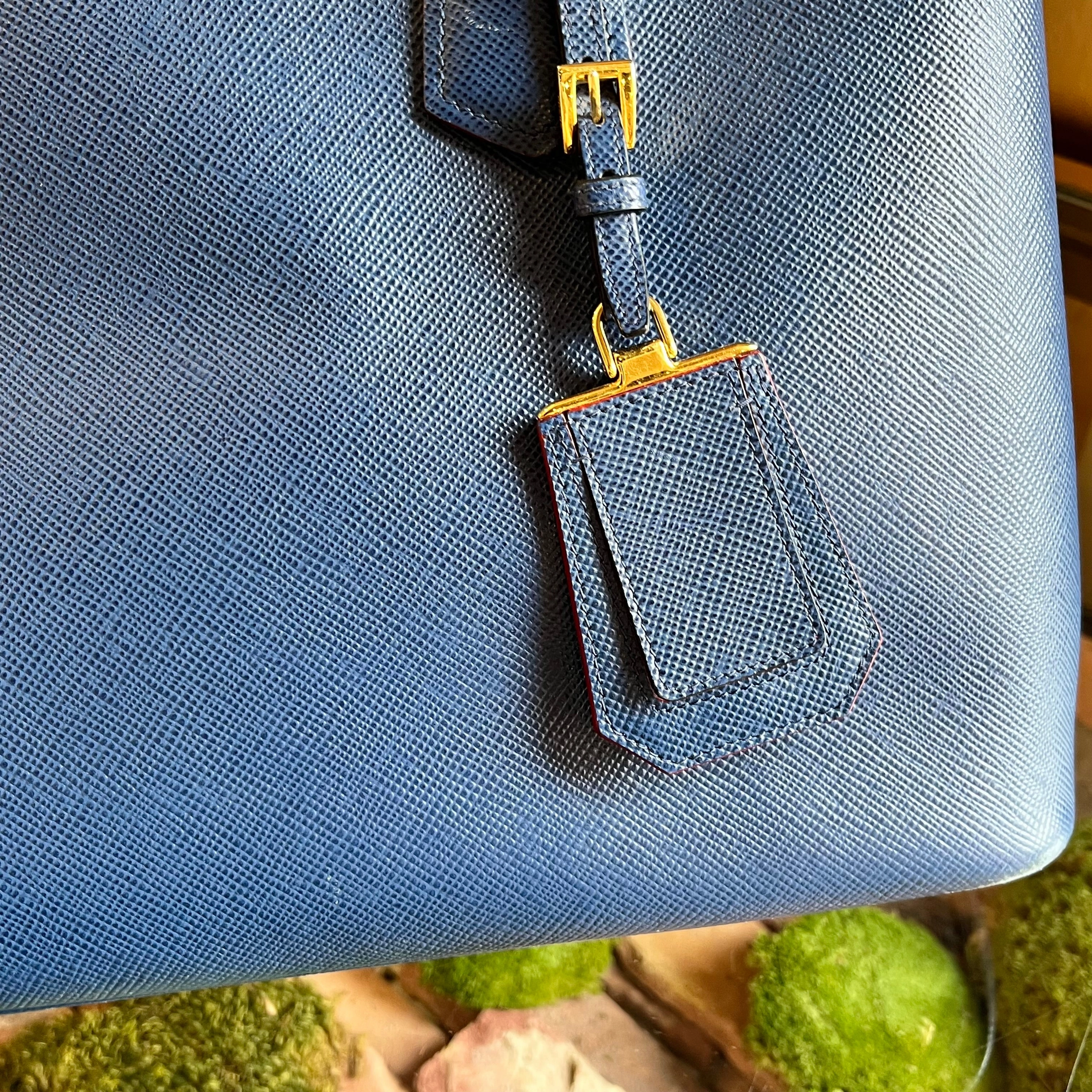 PRADA Medium Saffiano Lux Leather Double Handle Tote Bag
