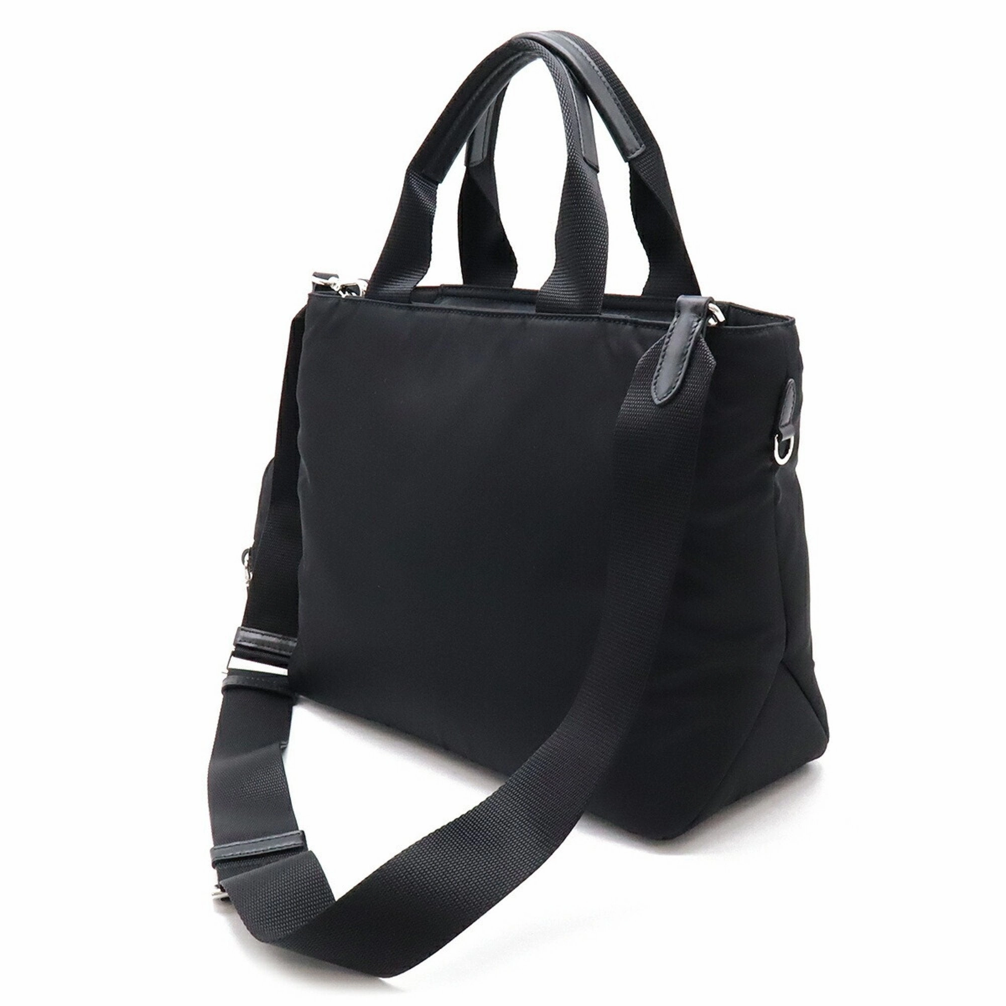 Prada  Nylon Leather Handbag Shoulder Bag Tote Bag (Pre-Owned)