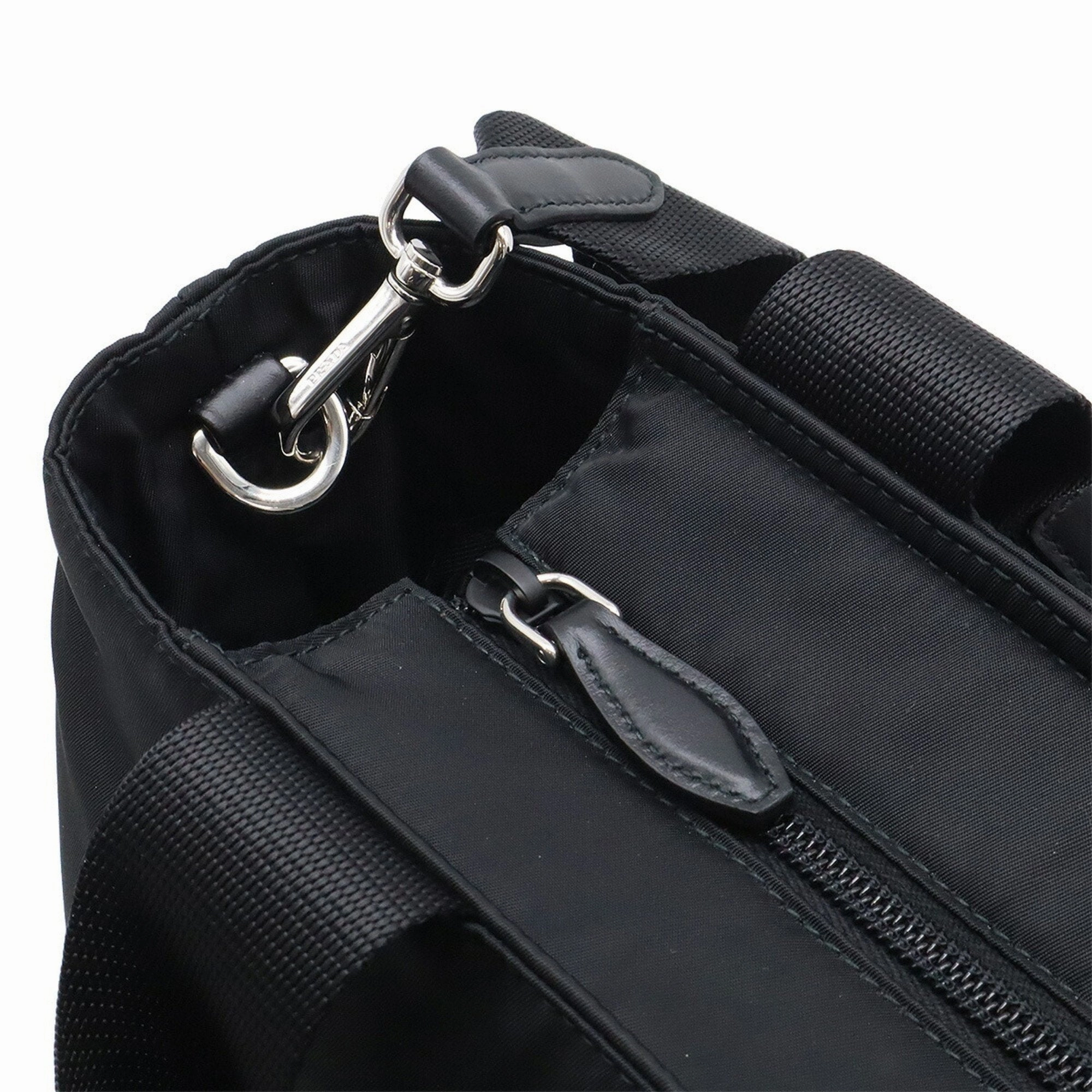 Prada  Nylon Leather Handbag Shoulder Bag Tote Bag (Pre-Owned)
