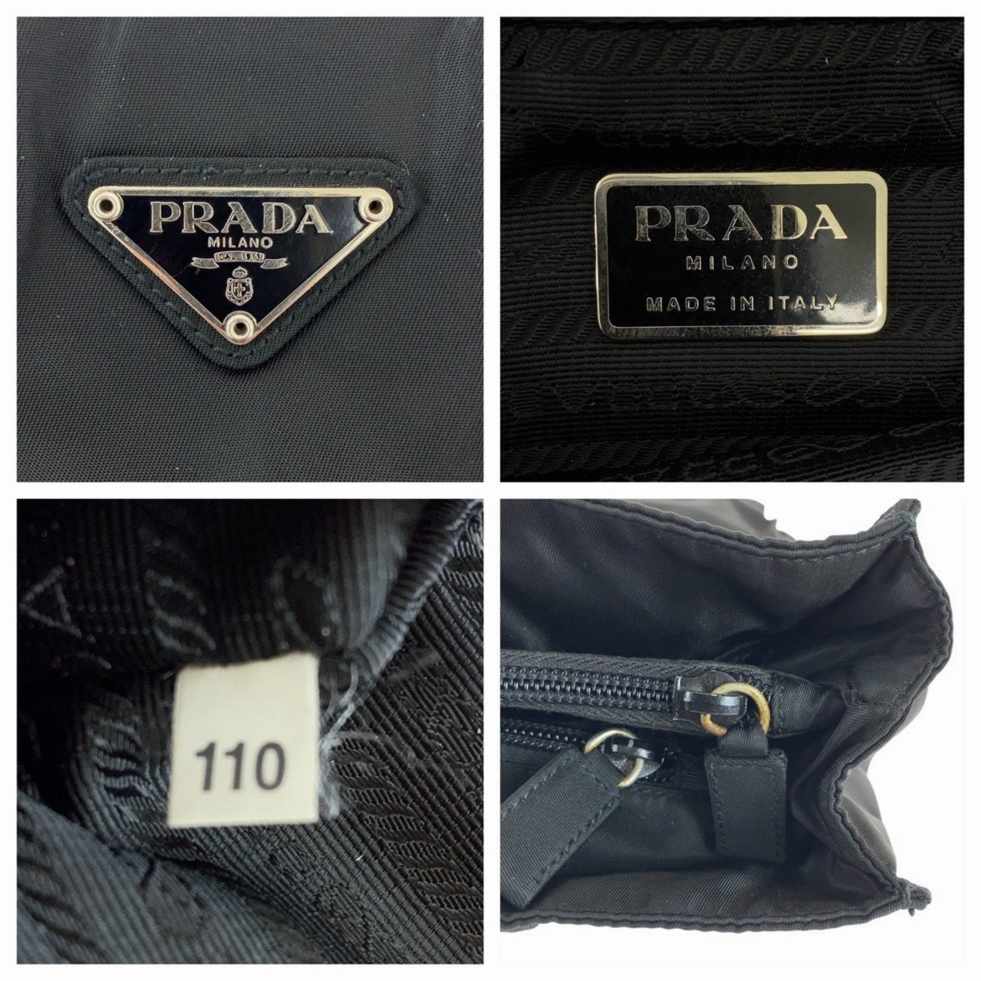 Prada Nylon Leather Shoulder Bag Tote Bag (Pre-Owned)