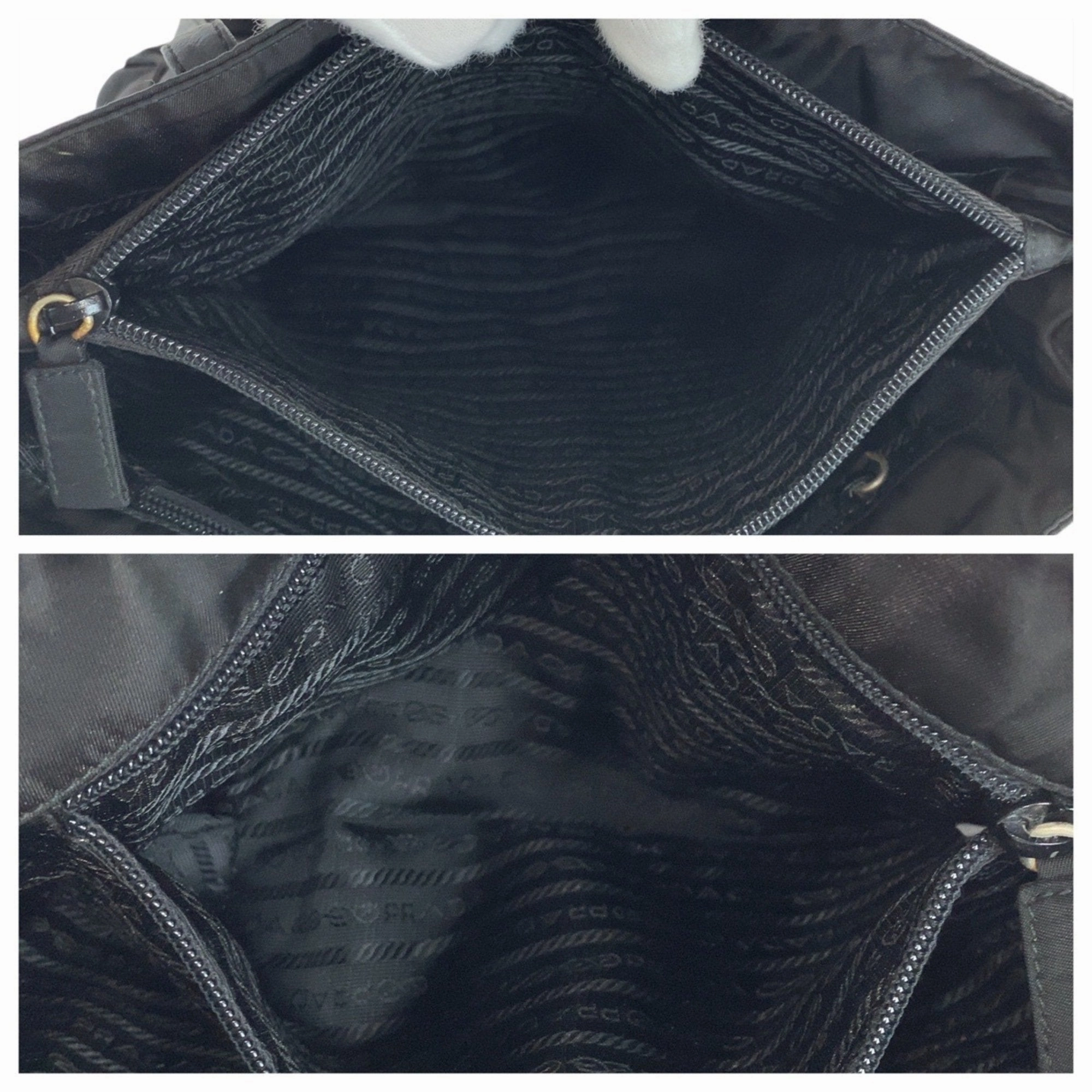 Prada Nylon Leather Shoulder Bag Tote Bag (Pre-Owned)