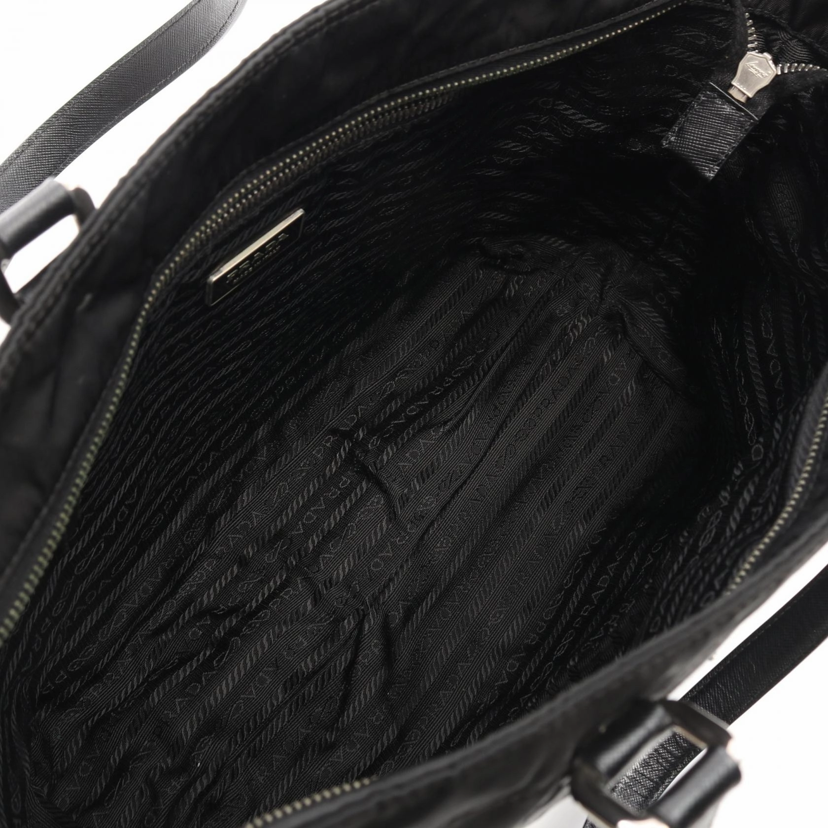 Prada Nylon Saffiano Leather Tote Bag