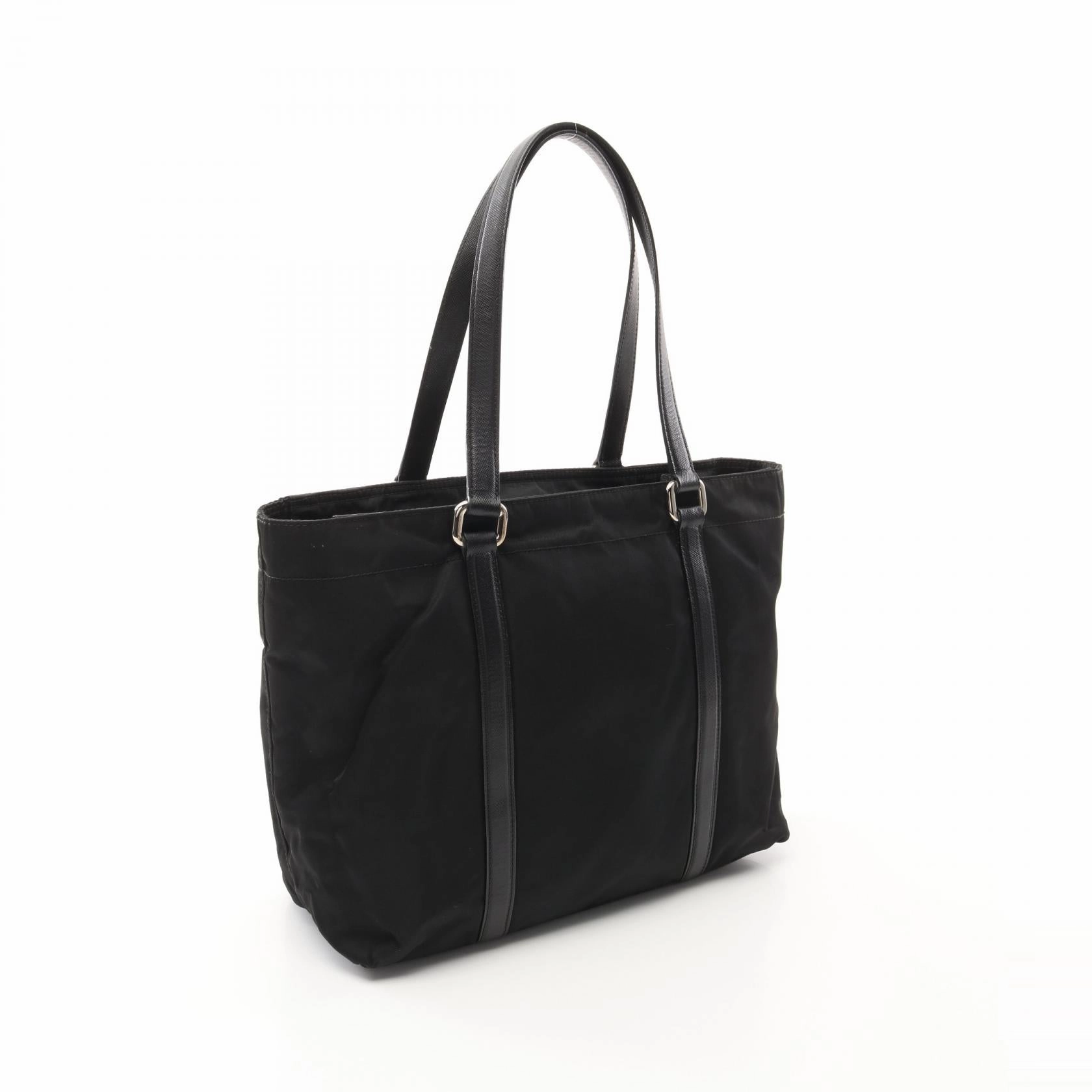 Prada Nylon Saffiano Leather Tote Bag