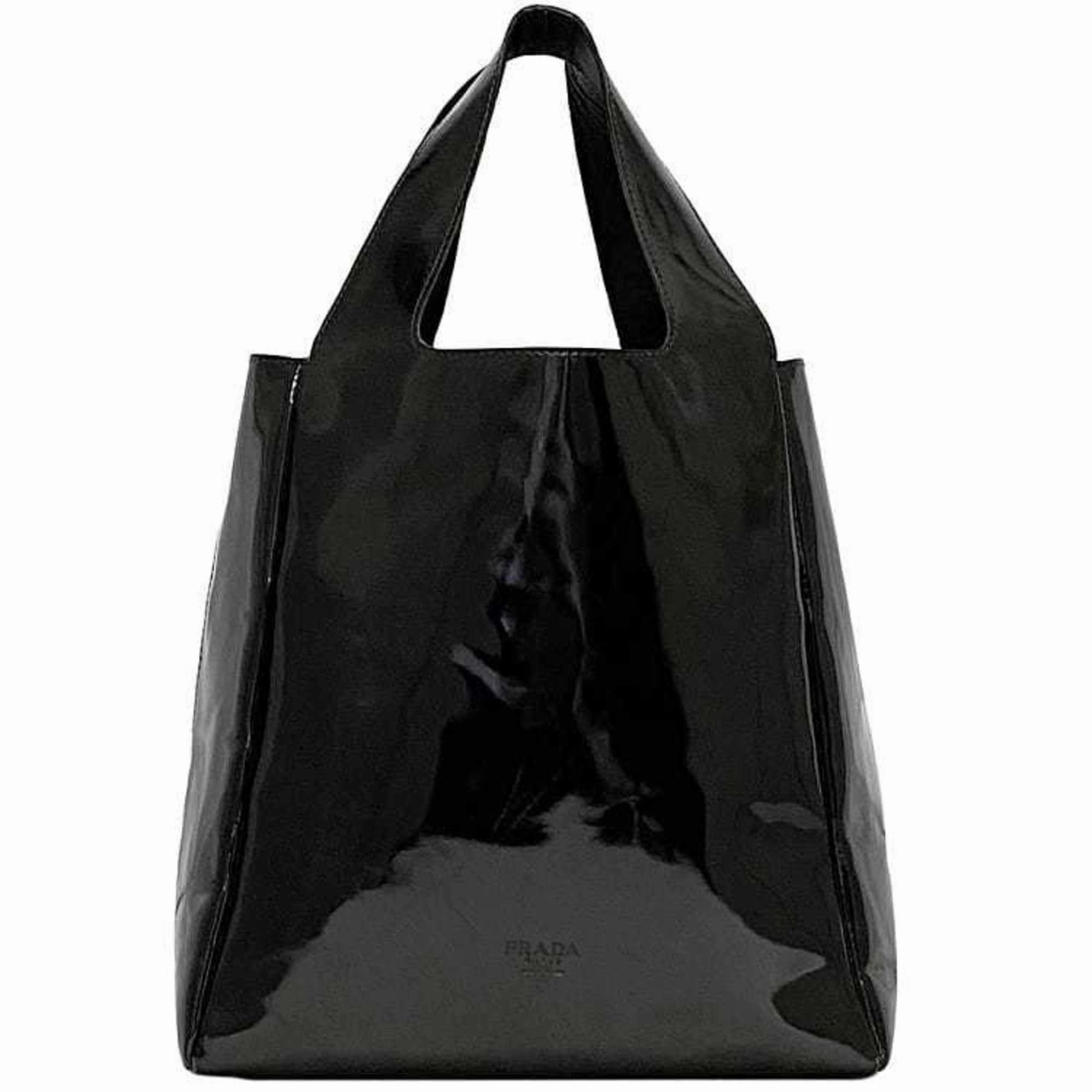Prada Patent Leather Leather Handbag Tote Bag (Pre-Owned)