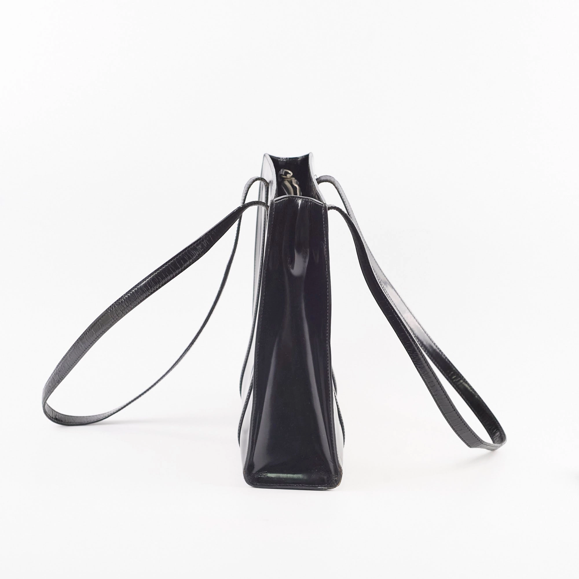 Prada Patent Leather Tote Black