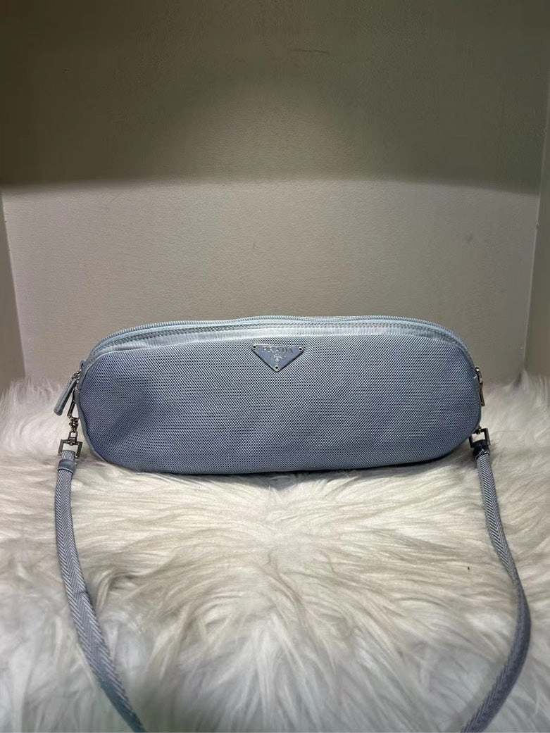 PRADA Tessuto Nylon Light Blue Shoulder Bag