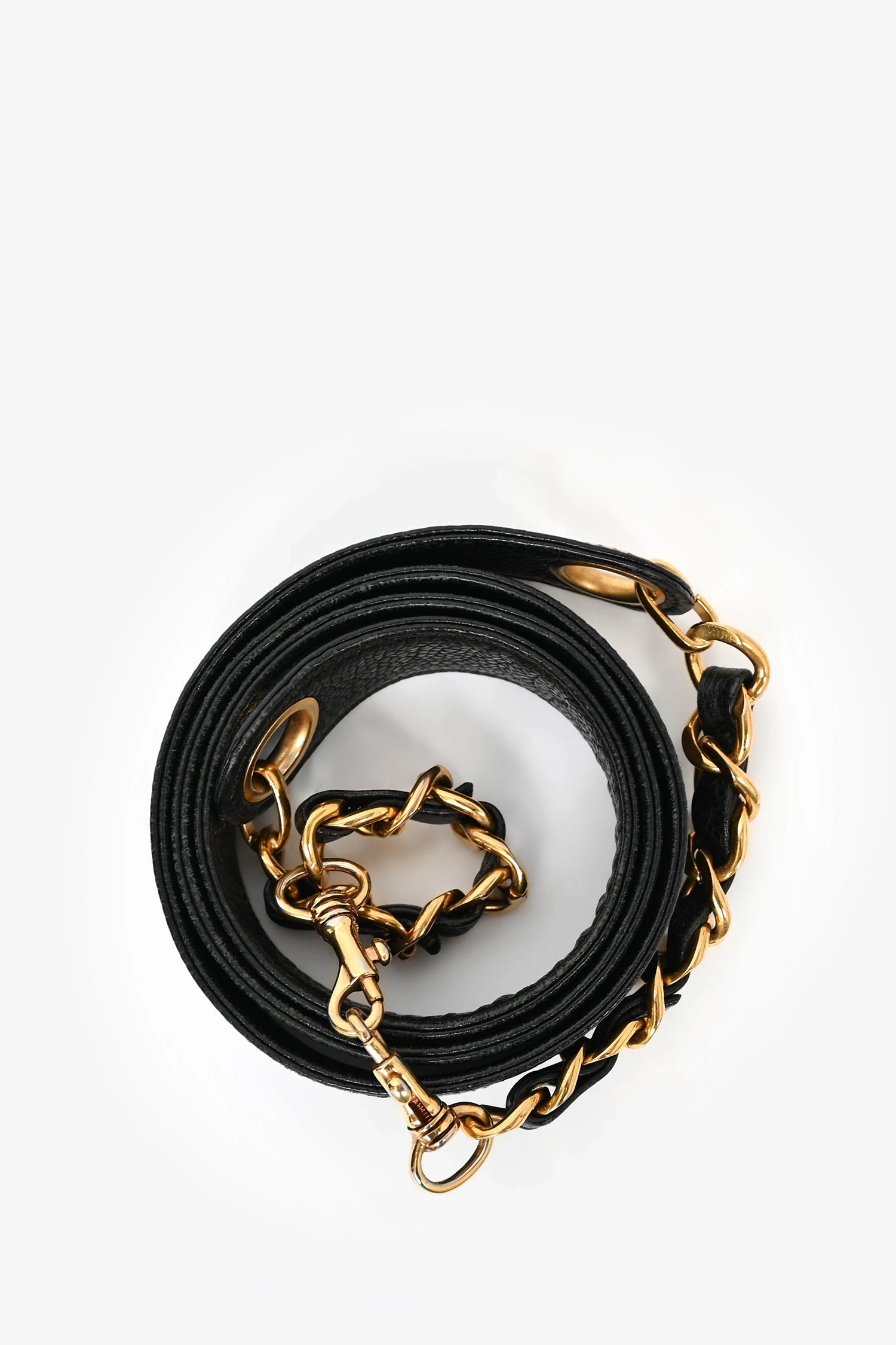 Pre-Loved Chanel 1991-94 Vintage Black Caviar Leather CC Box Vanity Makeup Case with Chain Strap (As Is)