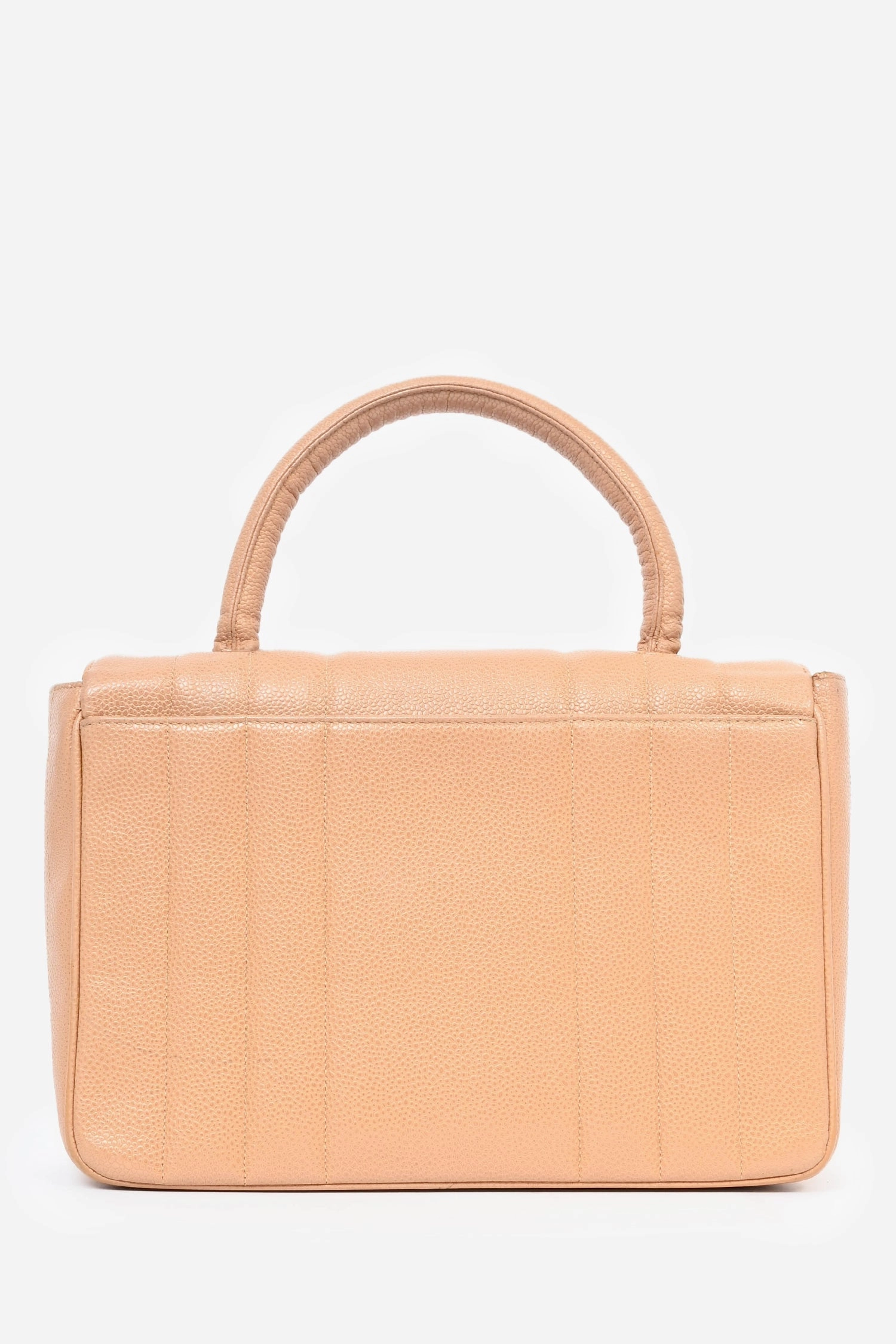 Pre-Loved Chanel 1995 Beige Caviar Leather Kelly Mademoiselle Top Handle