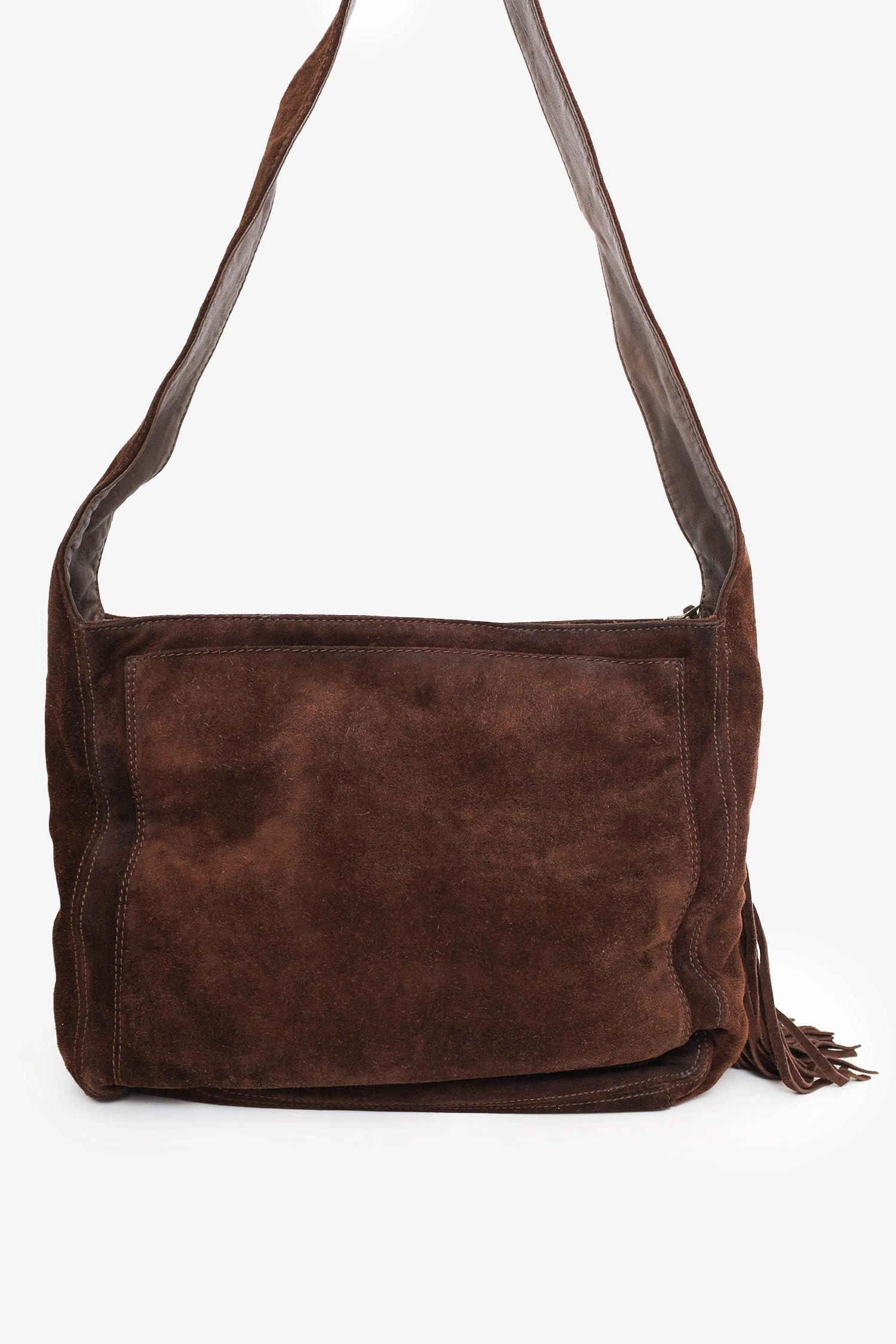 Pre-Loved Chanel 1996-97 Brown Suede CC Tassel Shoulder Bag