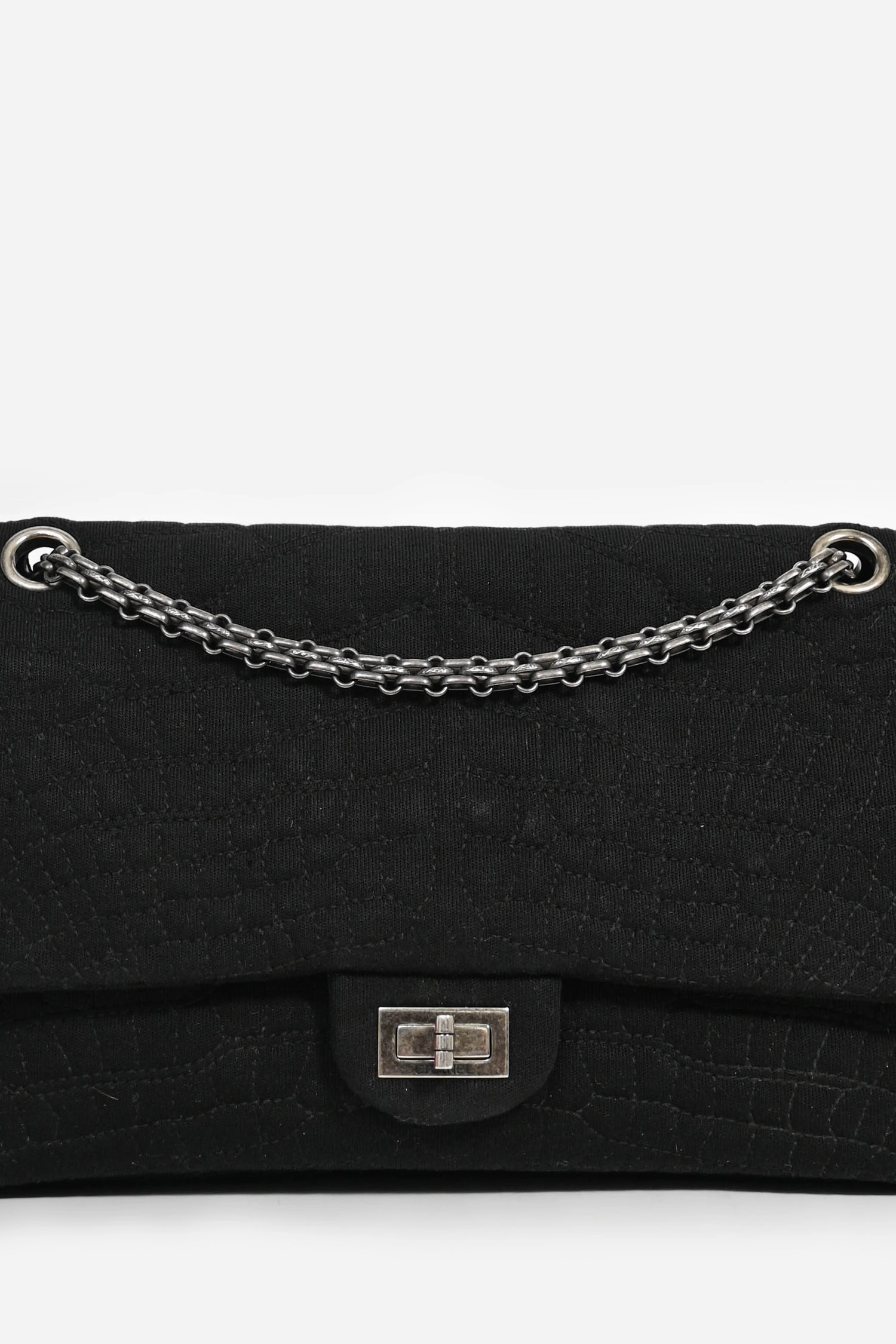 Pre-Loved Chanel Black Jersey Reissue 227 Shoulder Bag (As Is)