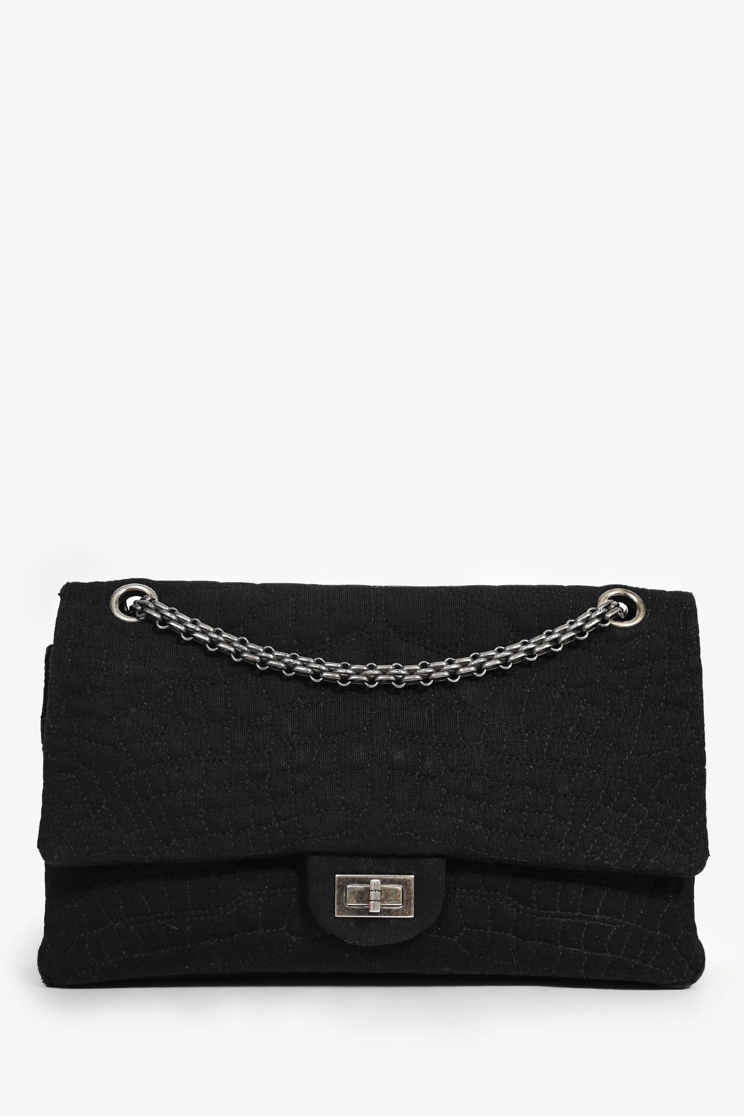 Pre-Loved Chanel Black Jersey Reissue 227 Shoulder Bag (As Is)