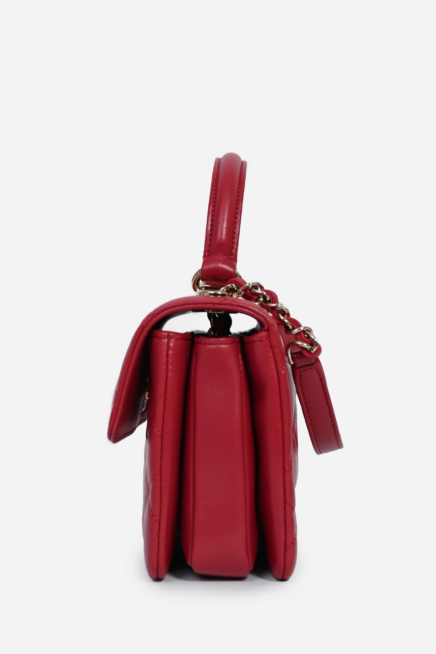 Pre-Loved Chanel Magenta Leather Trendy CC Small Top Handle