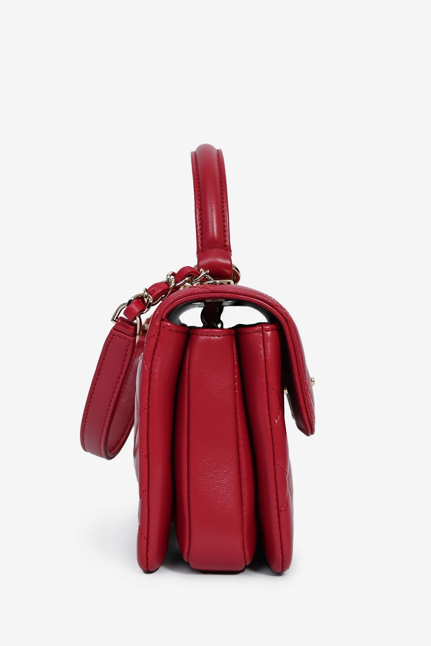 Pre-Loved Chanel Magenta Leather Trendy CC Small Top Handle