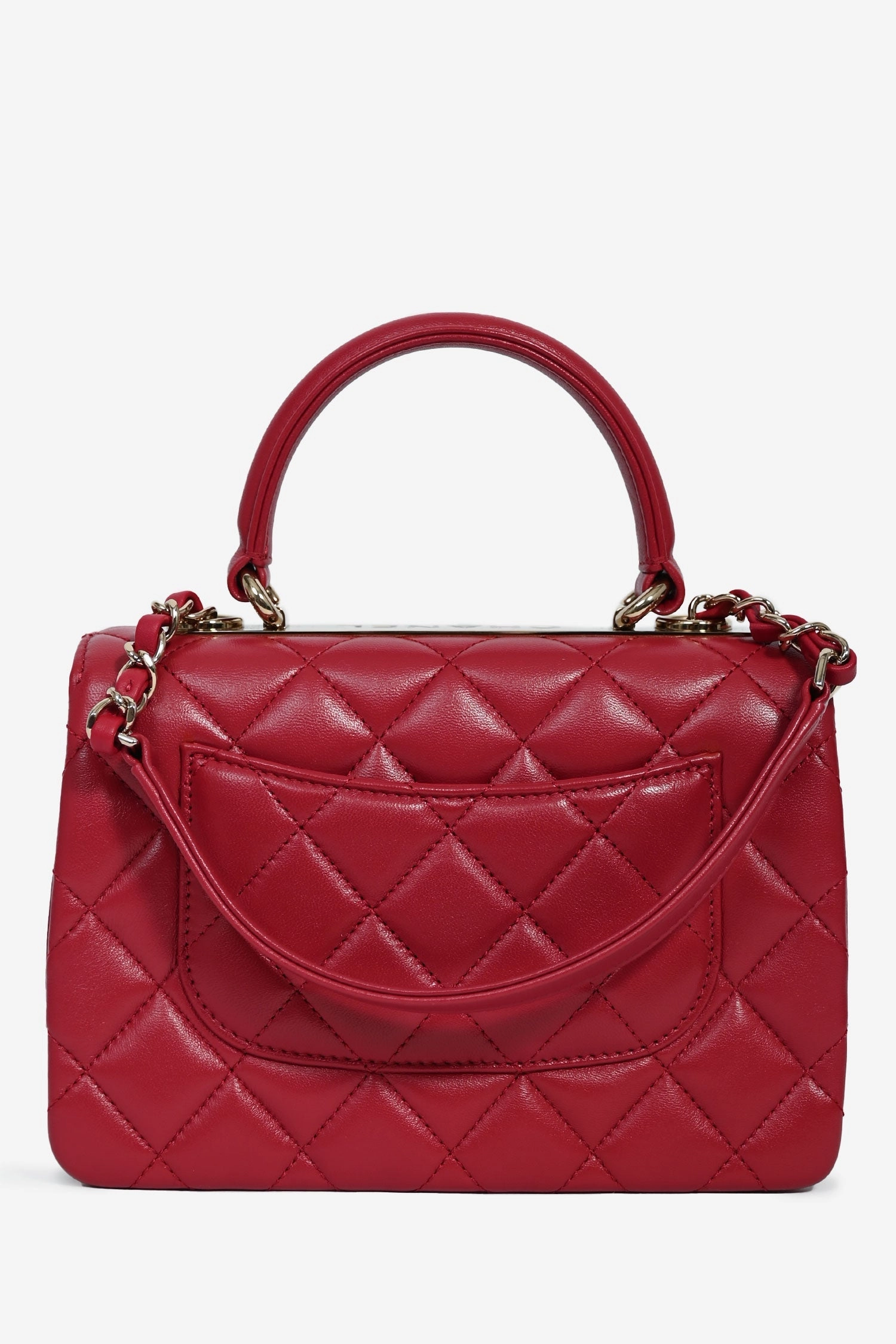 Pre-Loved Chanel Magenta Leather Trendy CC Small Top Handle