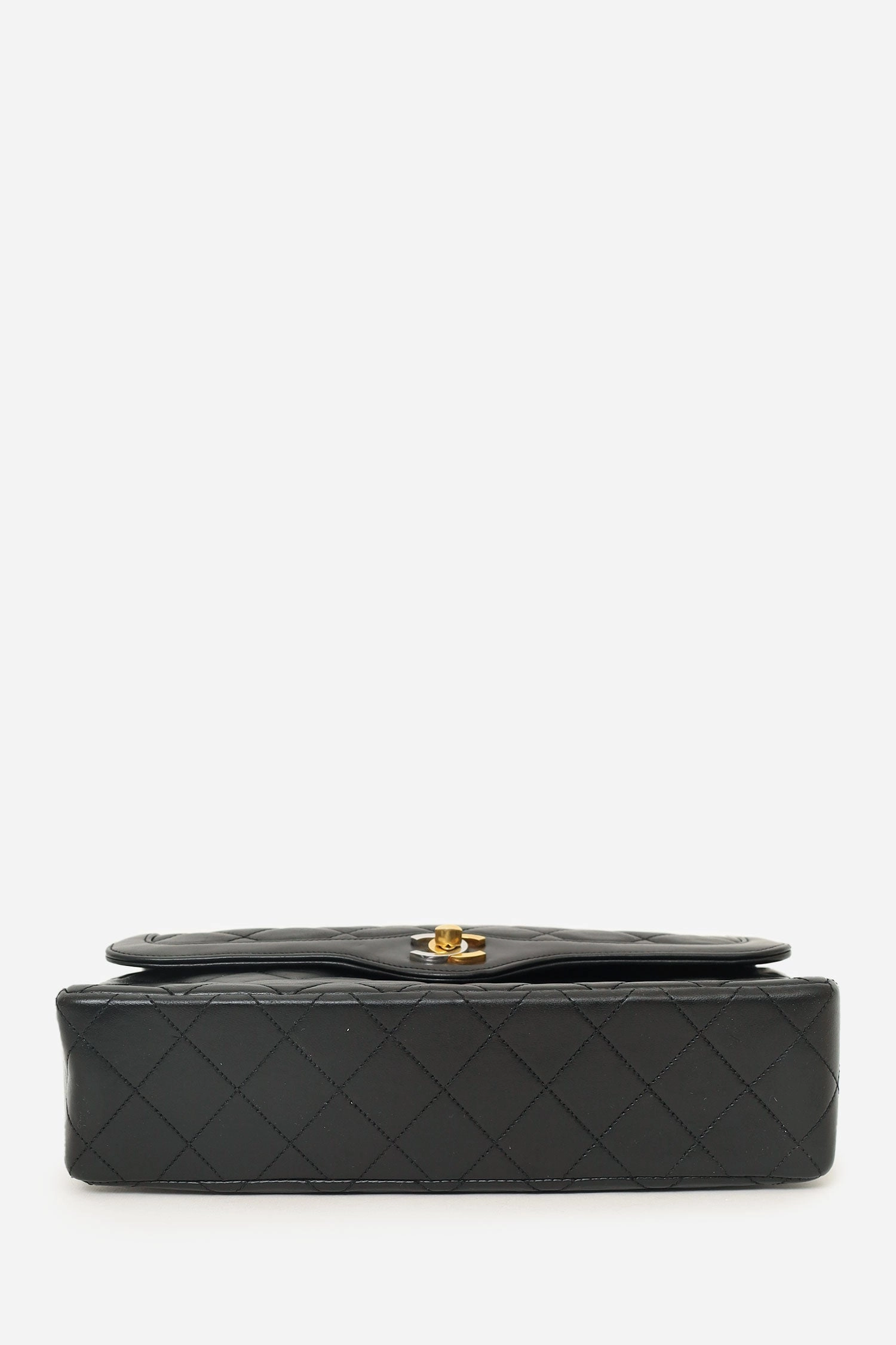 Pre-Loved Chanel Vintage Black Lambskin Two-Tone CC Paris Double Flap Bag