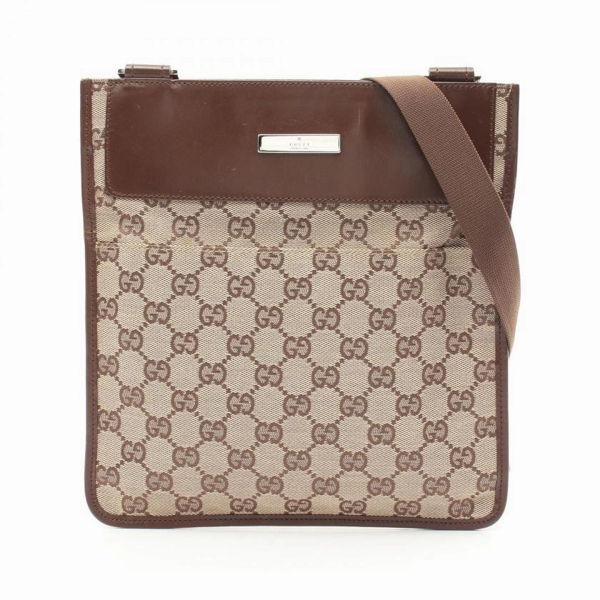 Pre-loved GUCCI GG Canvas Shoulder Bag Beige Brown ConditionB - 2101218535686
