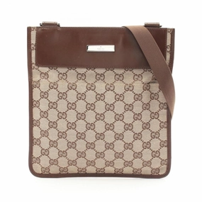 Pre-loved GUCCI GG Canvas Shoulder Bag Beige Brown ConditionB - 2101218535686