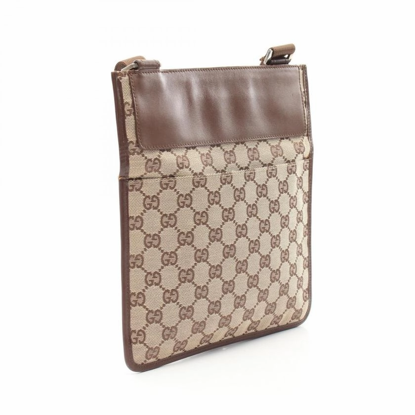 Pre-loved GUCCI GG Canvas Shoulder Bag Beige Brown ConditionB - 2101218535686