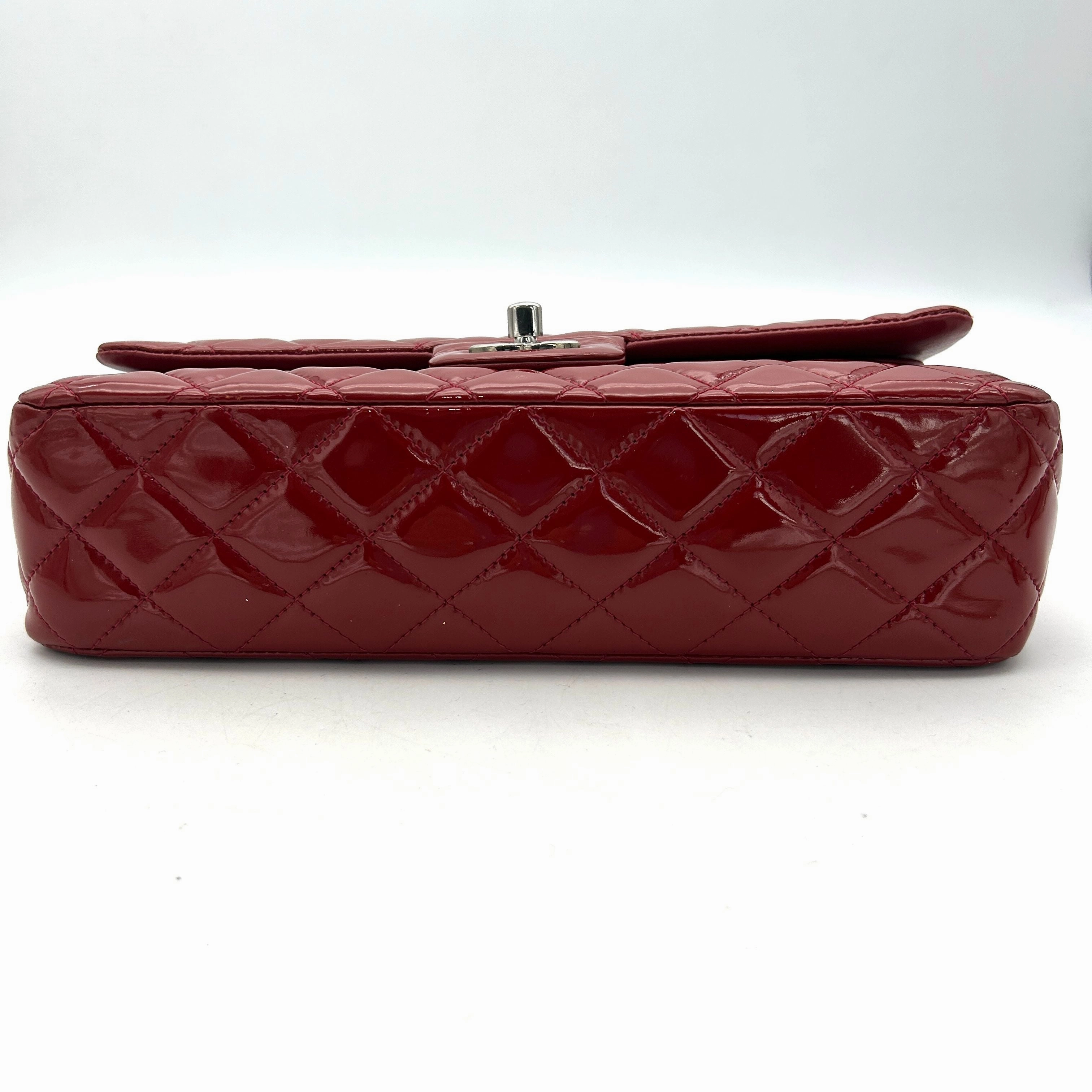 Pre-owned Chanel Classic Patent Maxi Double Flap Bag - Red Shoulder Bags, Handbags AF605
