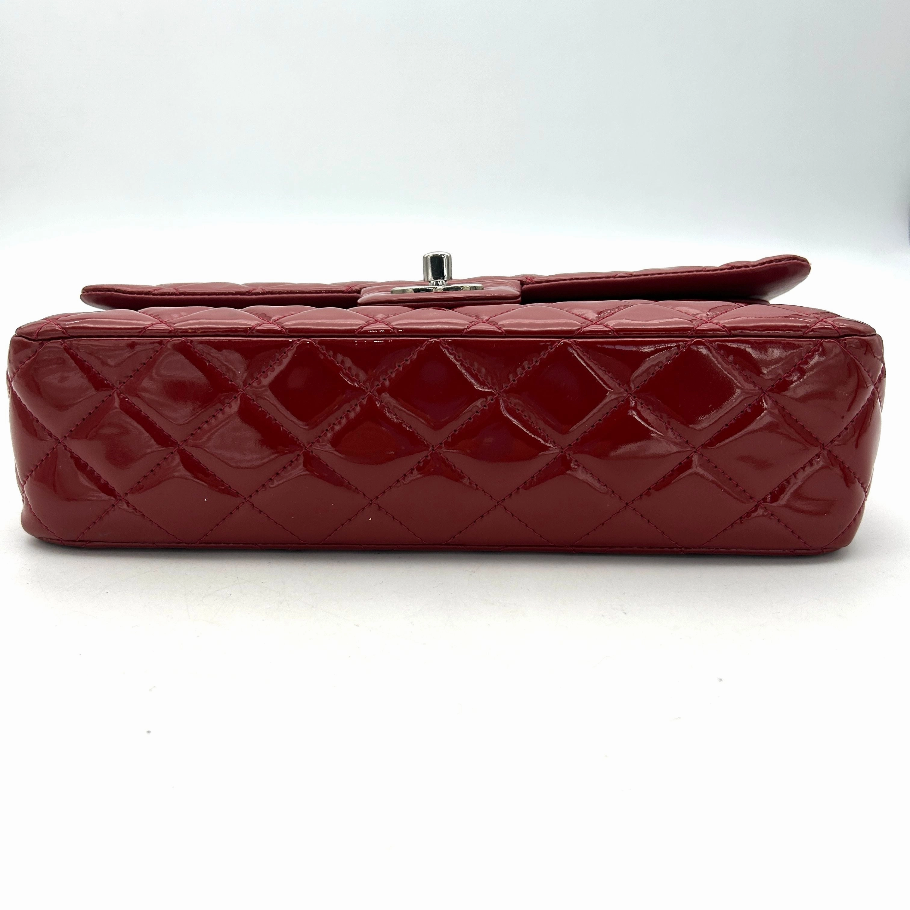 Pre-owned Chanel Classic Patent Maxi Double Flap Bag - Red Shoulder Bags, Handbags AF605