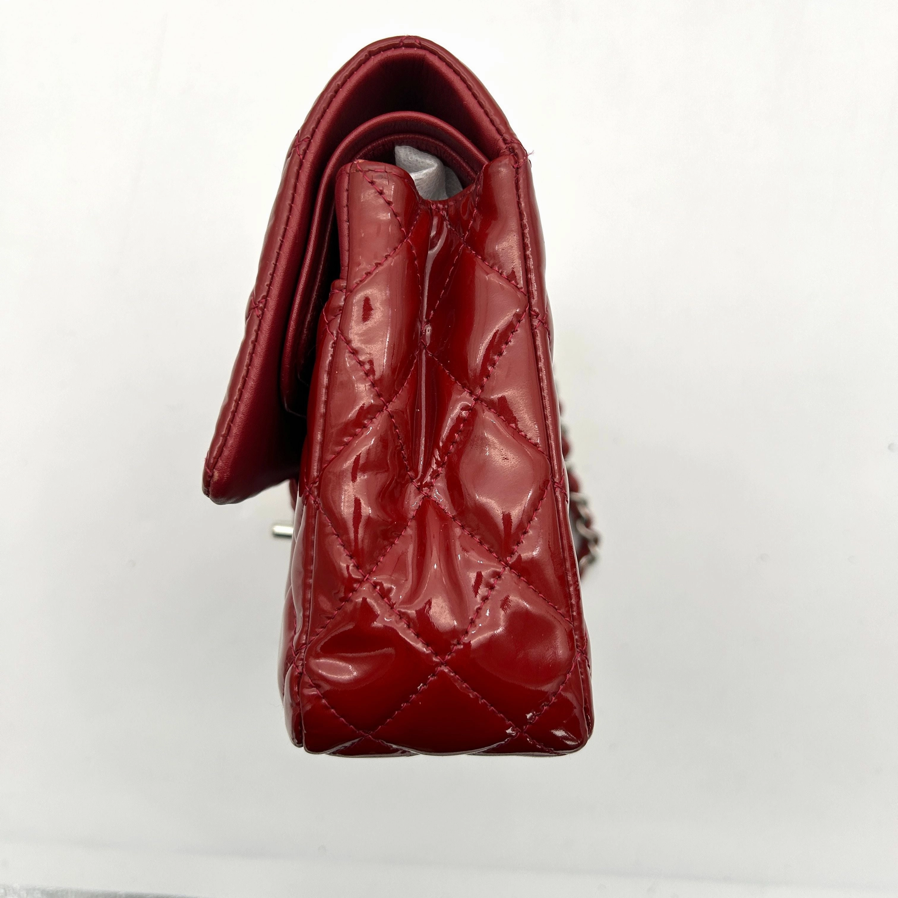 Pre-owned Chanel Classic Patent Maxi Double Flap Bag - Red Shoulder Bags, Handbags AF605