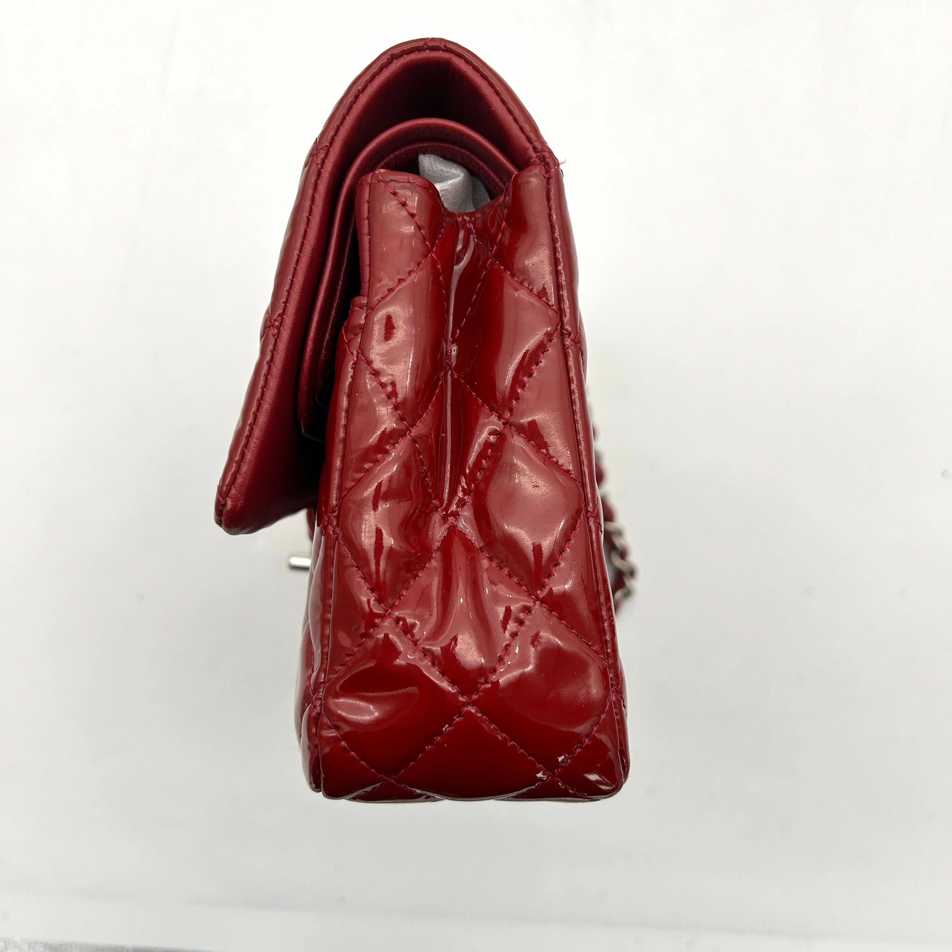 Pre-owned Chanel Classic Patent Maxi Double Flap Bag - Red Shoulder Bags, Handbags AF605