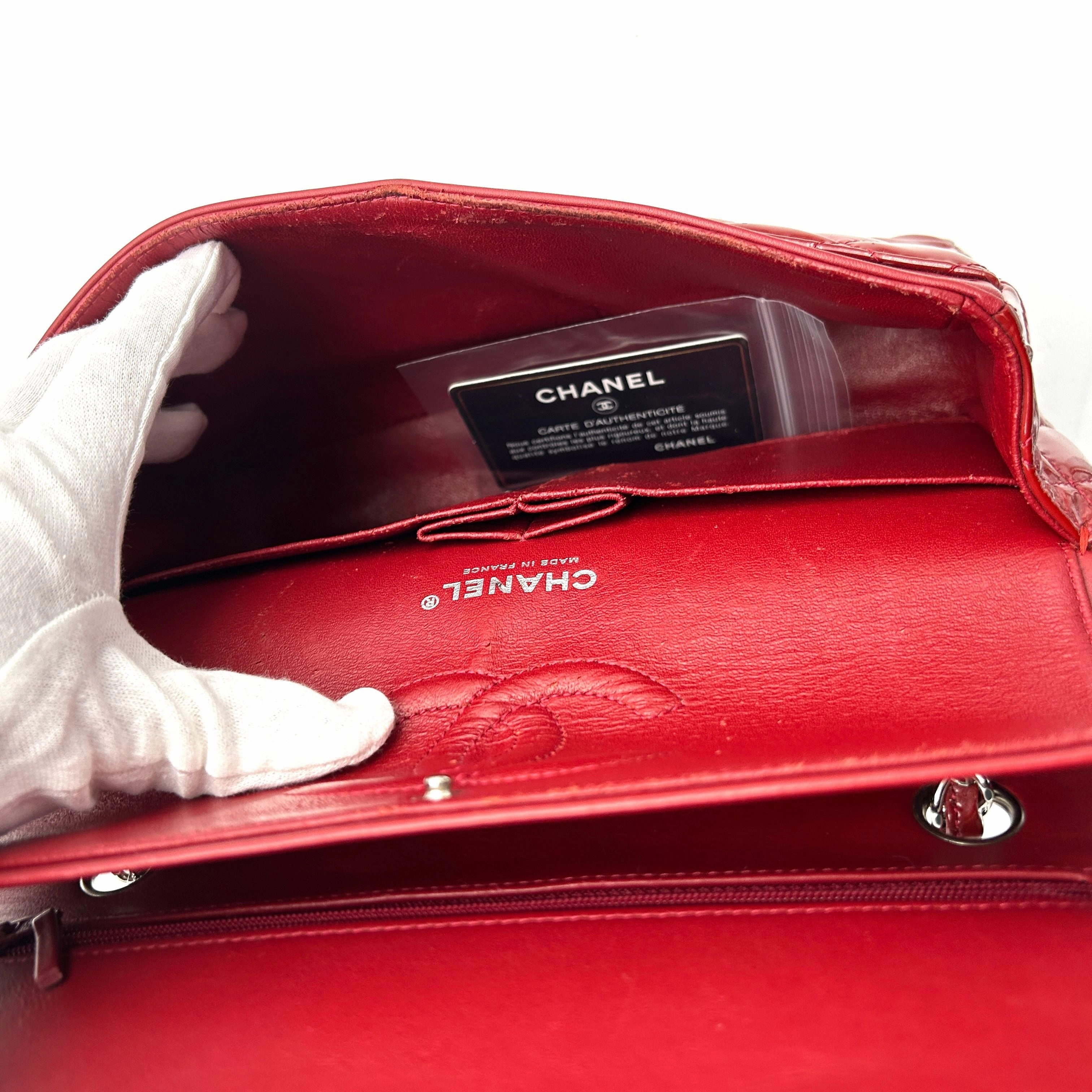 Pre-owned Chanel Classic Patent Maxi Double Flap Bag - Red Shoulder Bags, Handbags AF605