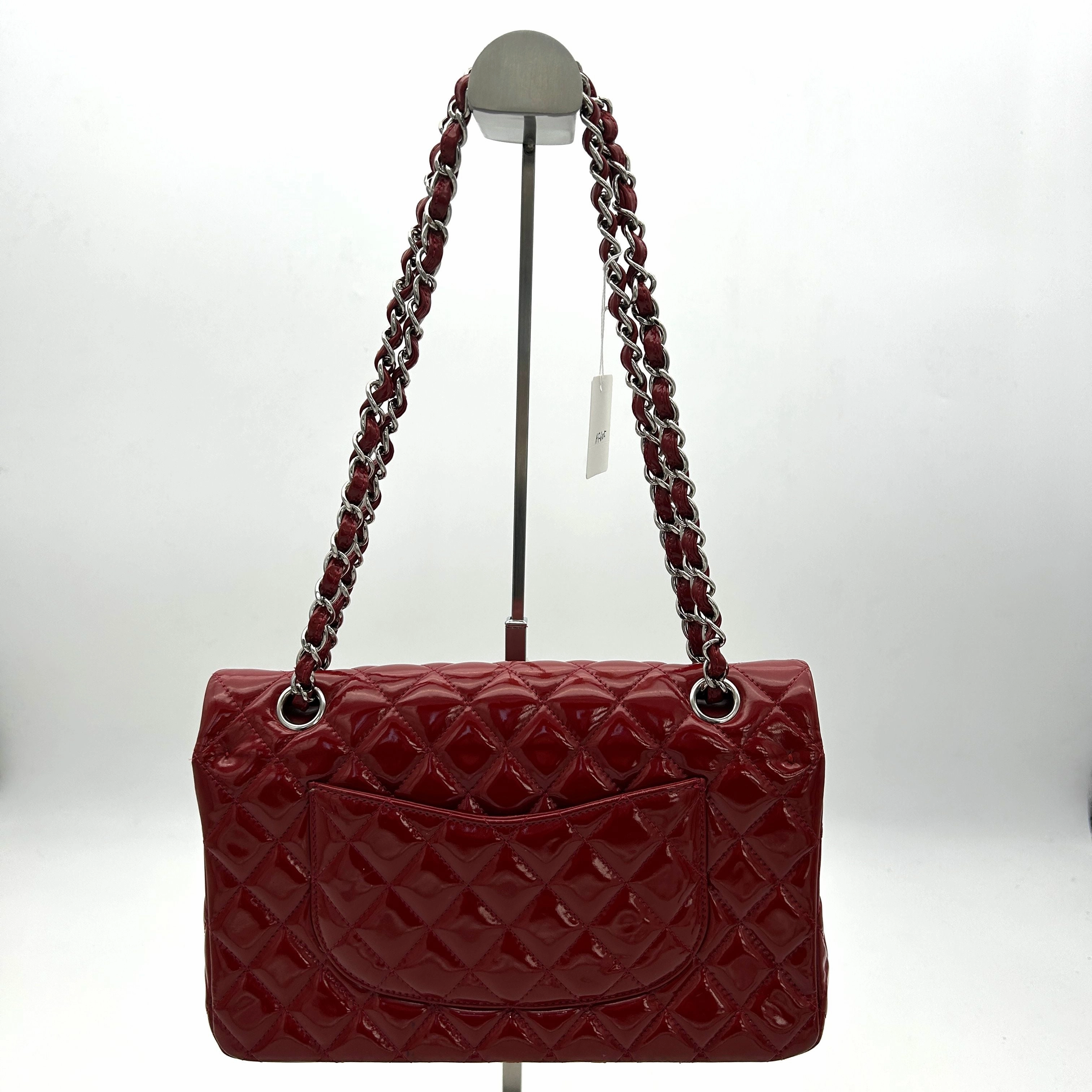 Pre-owned Chanel Classic Patent Maxi Double Flap Bag - Red Shoulder Bags, Handbags AF605