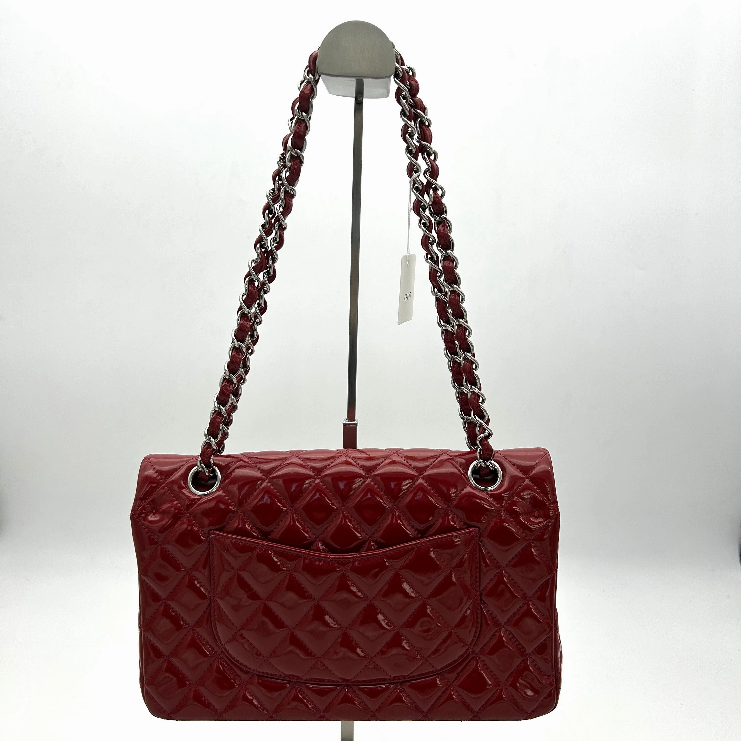 Pre-owned Chanel Classic Patent Maxi Double Flap Bag - Red Shoulder Bags, Handbags AF605