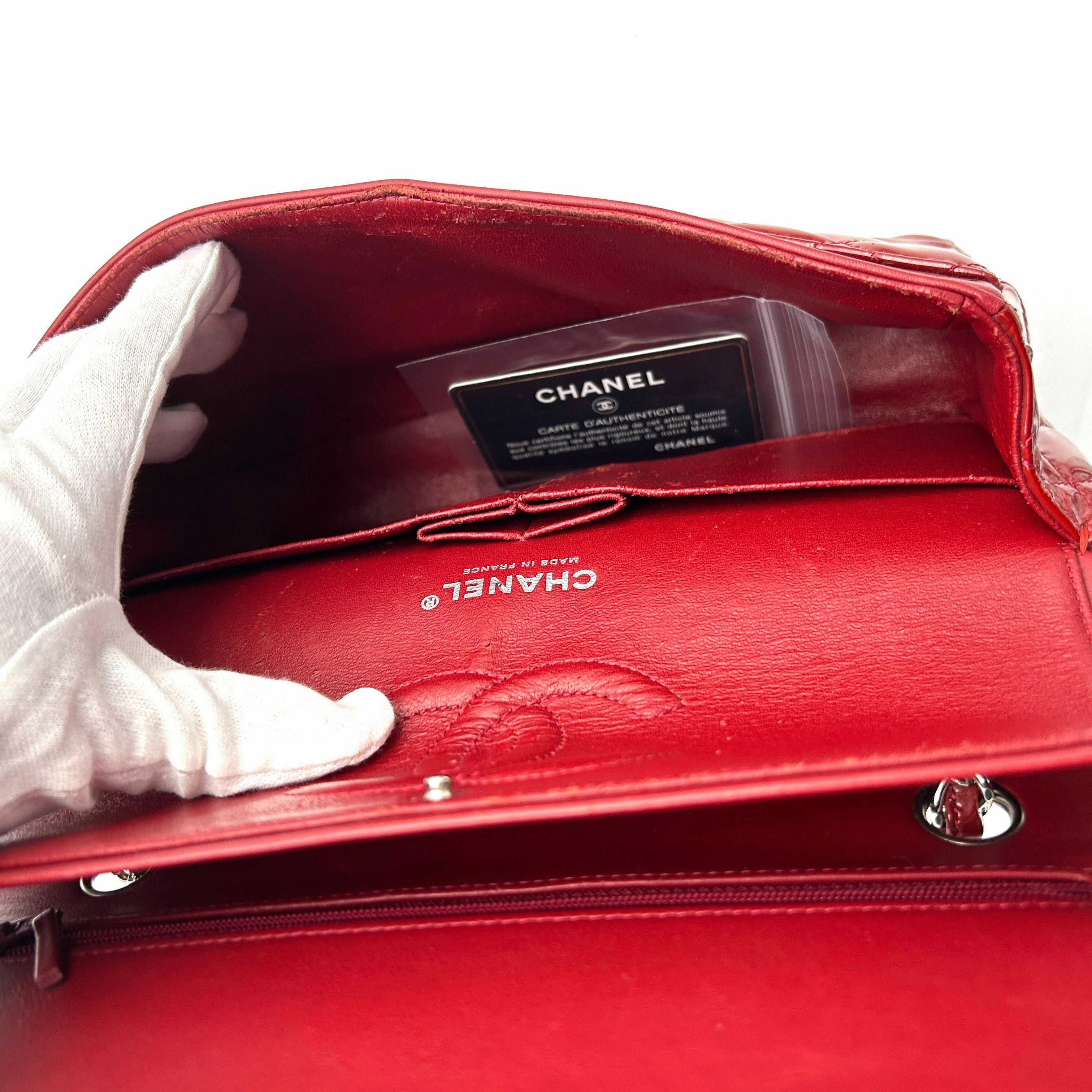 Pre-owned Chanel Classic Patent Maxi Double Flap Bag - Red Shoulder Bags, Handbags AF605