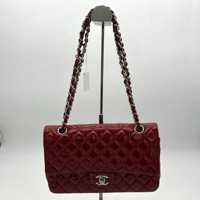 Pre-owned Chanel Classic Patent Maxi Double Flap Bag - Red Shoulder Bags, Handbags AF605