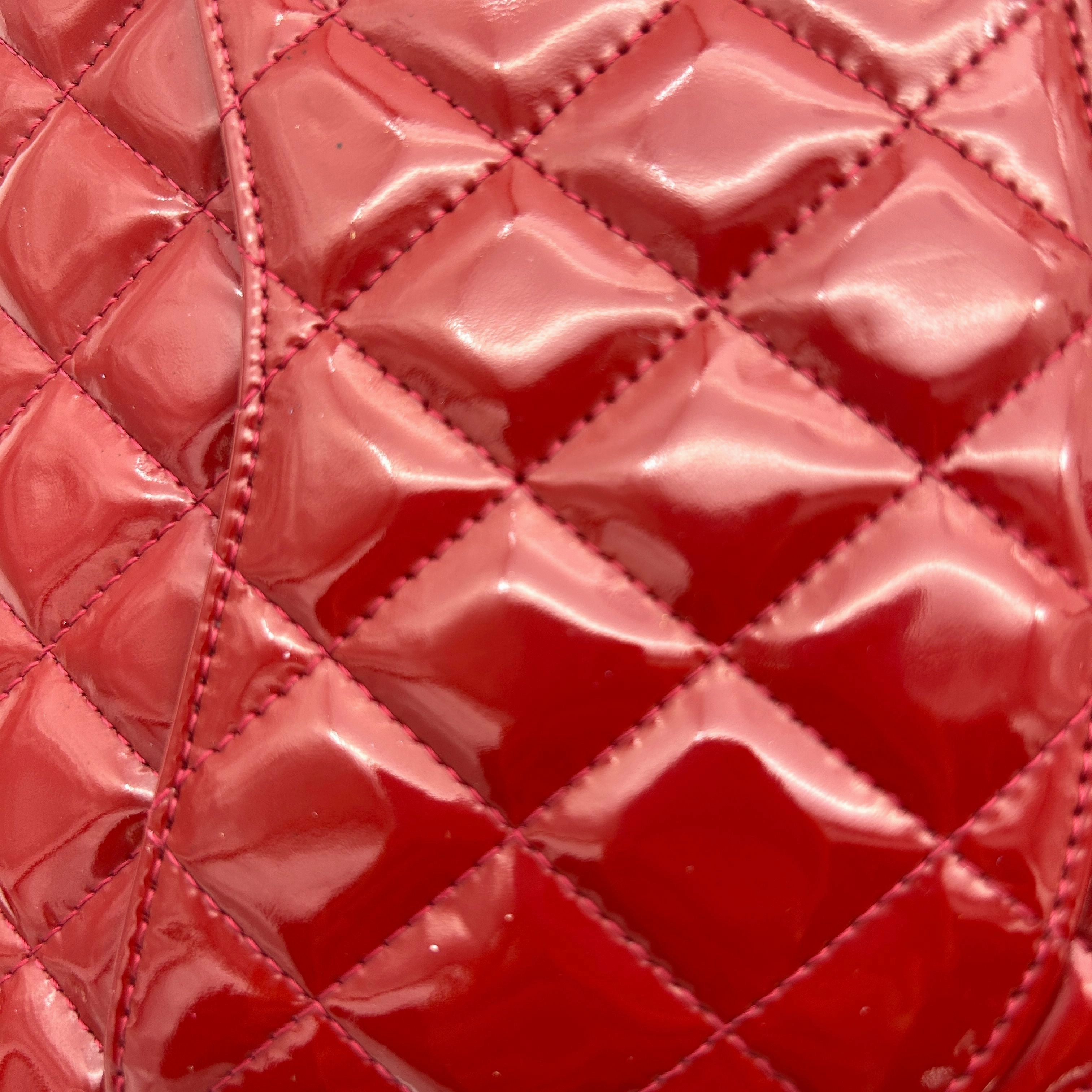 Pre-owned Chanel Classic Patent Maxi Double Flap Bag - Red Shoulder Bags, Handbags AF605