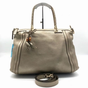 Preloved Gucci Two-Way Satchel Bag Tan lyw1330 - Vintage Designer Shoulder Bag