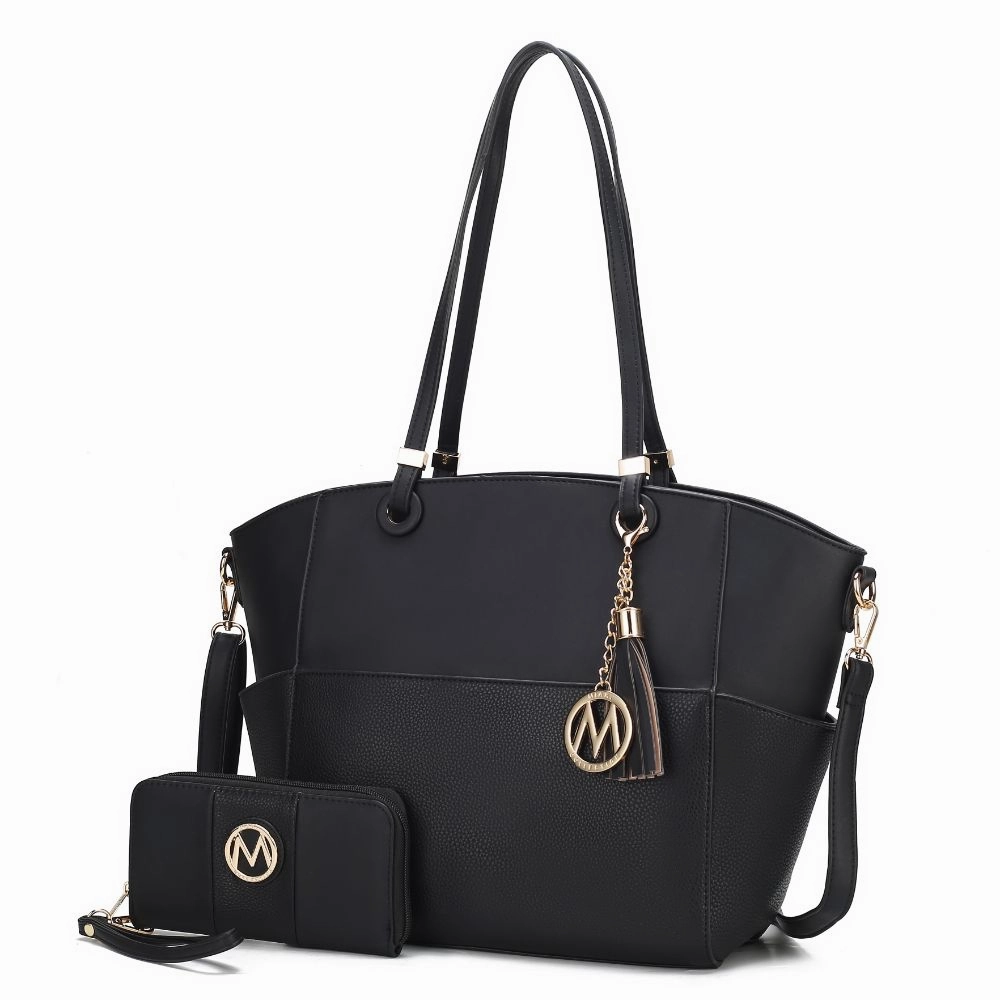 Prisha Vegan Leather Womens Tote Bag with Wallet - 2 pieces