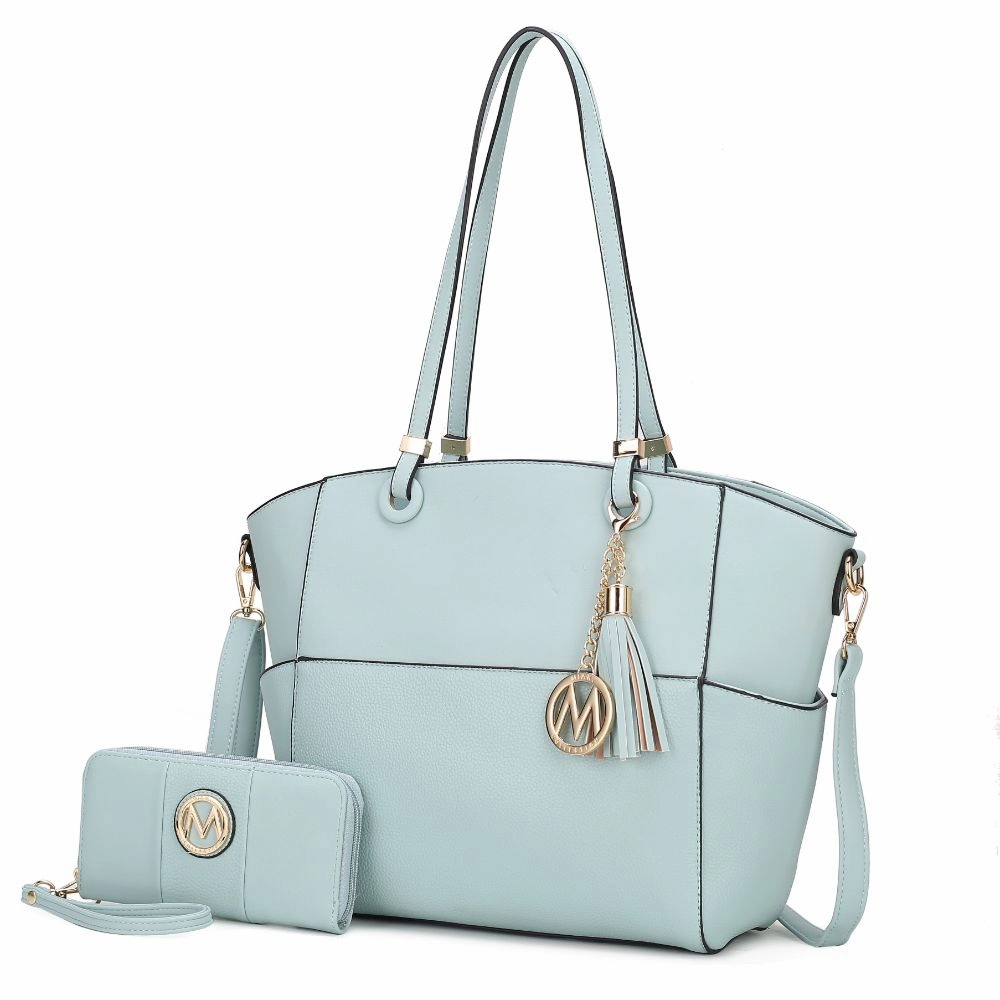 Prisha Vegan Leather Womens Tote Bag with Wallet - 2 pieces