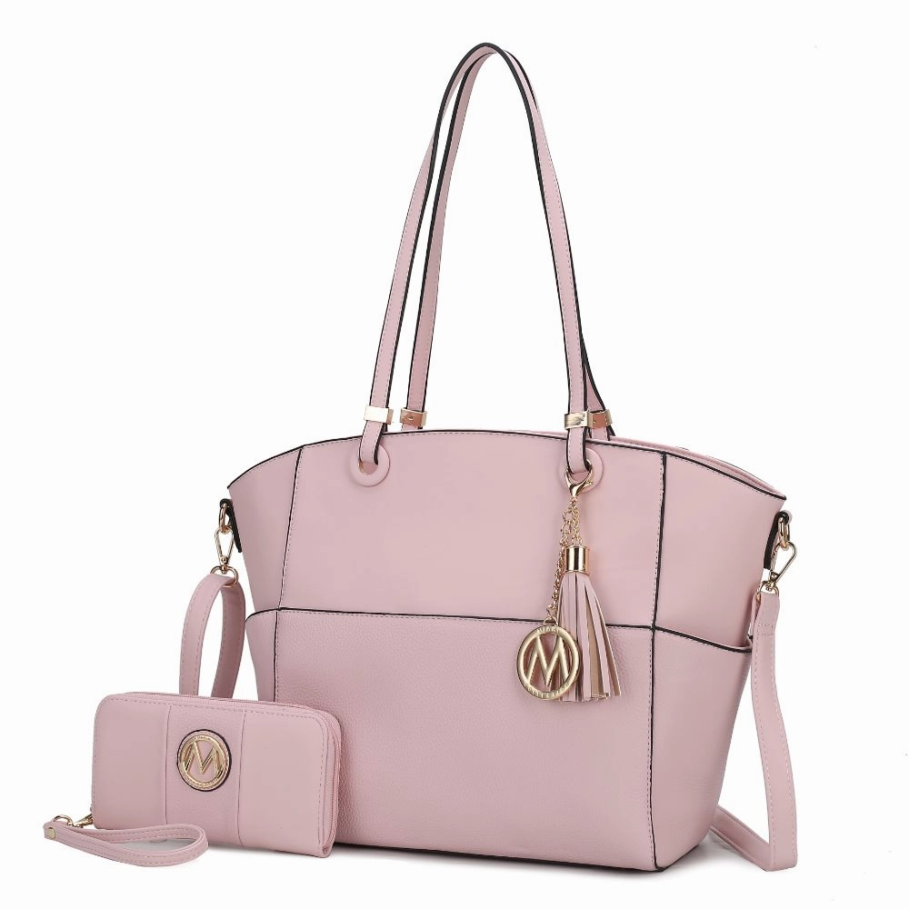 Prisha Vegan Leather Womens Tote Bag with Wallet - 2 pieces