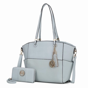 Prisha Vegan Leather Womens Tote Bag with Wallet - 2 pieces