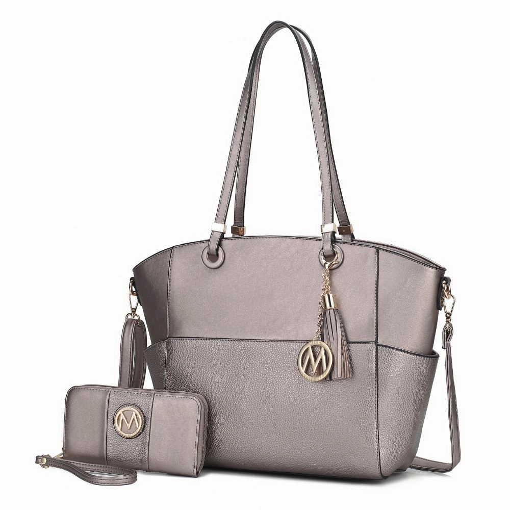 Prisha Vegan Leather Womens Tote Bag with Wallet - 2 pieces