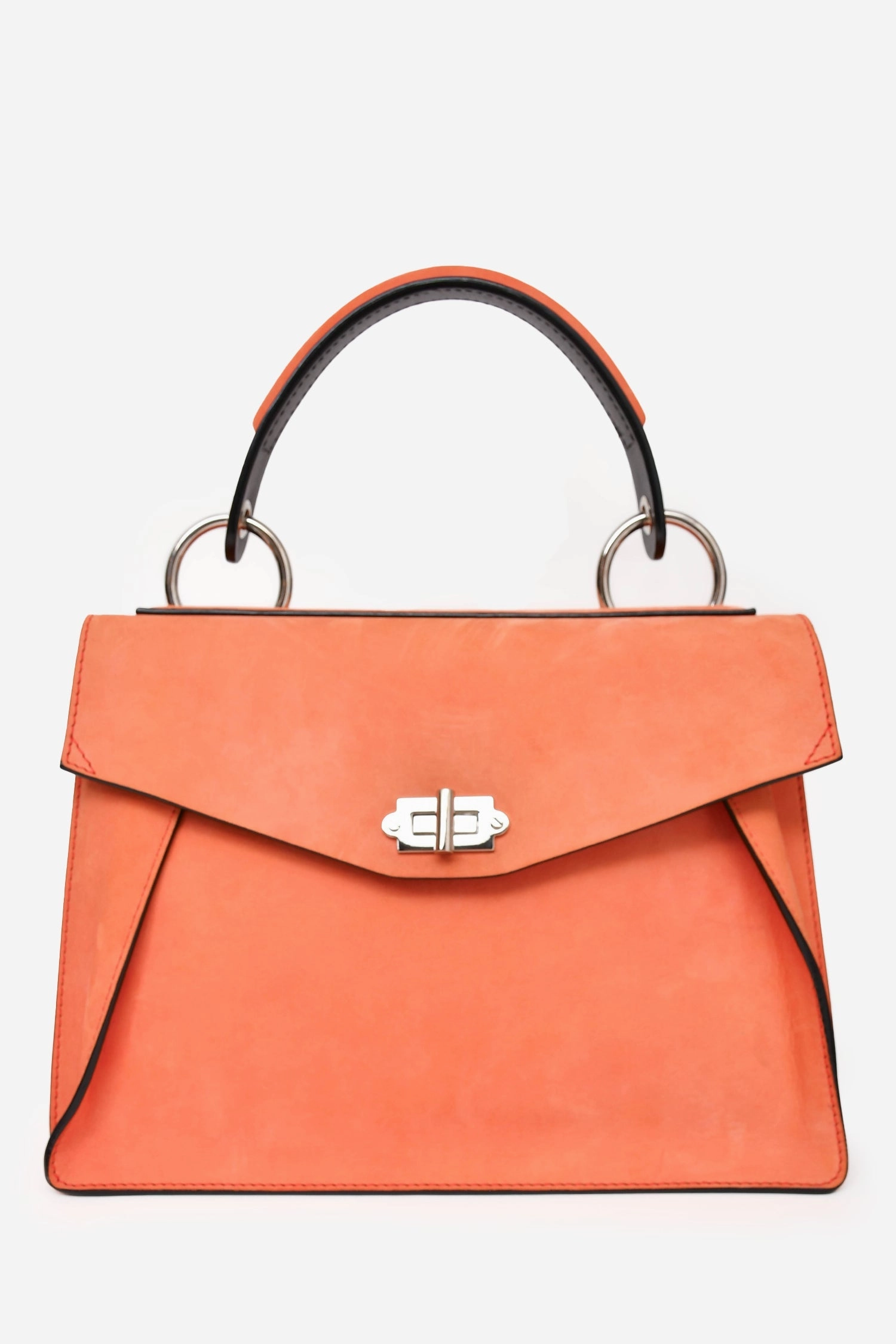 Proenza Schouler Orange Suede Hava Bag with Strap