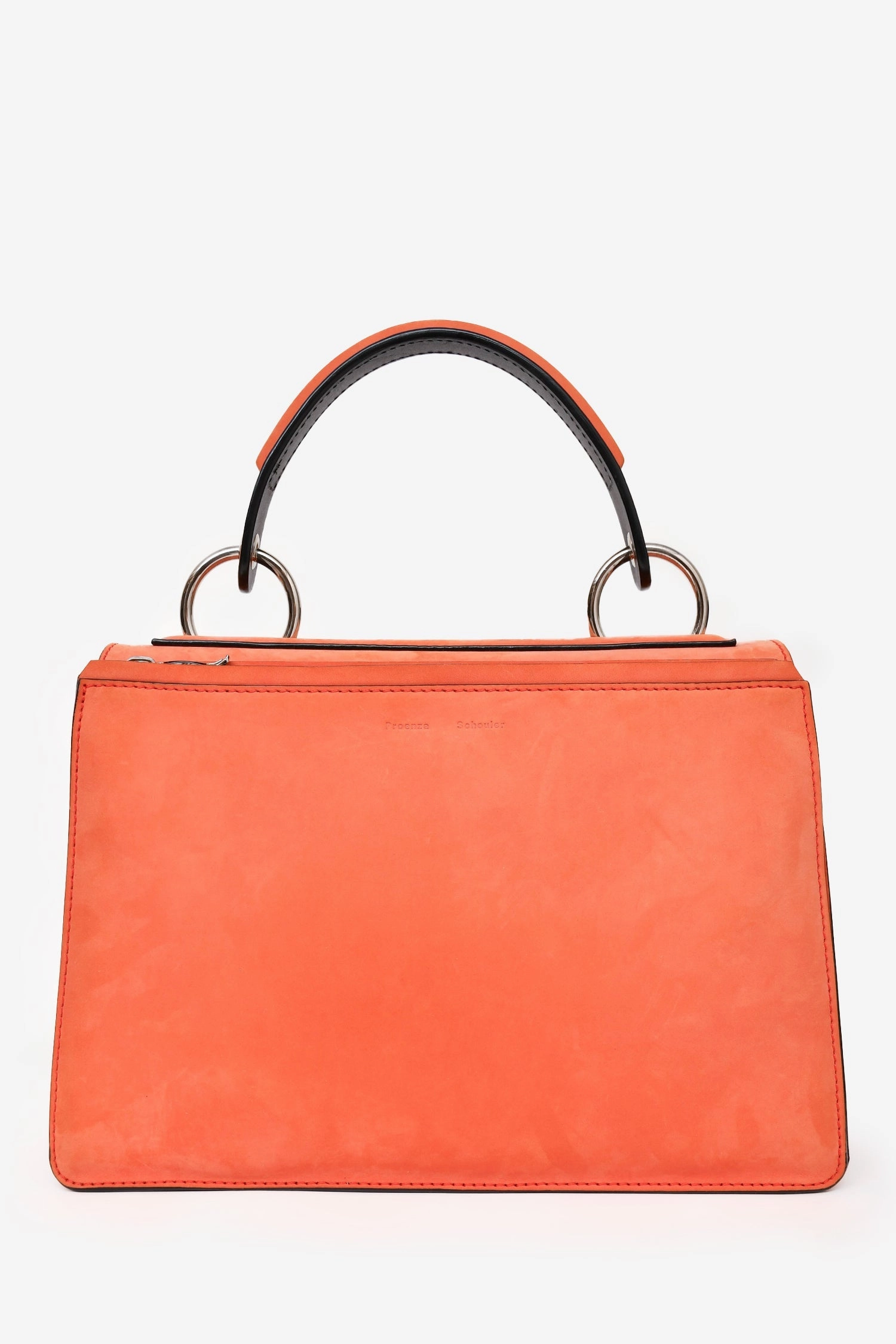 Proenza Schouler Orange Suede Hava Bag with Strap