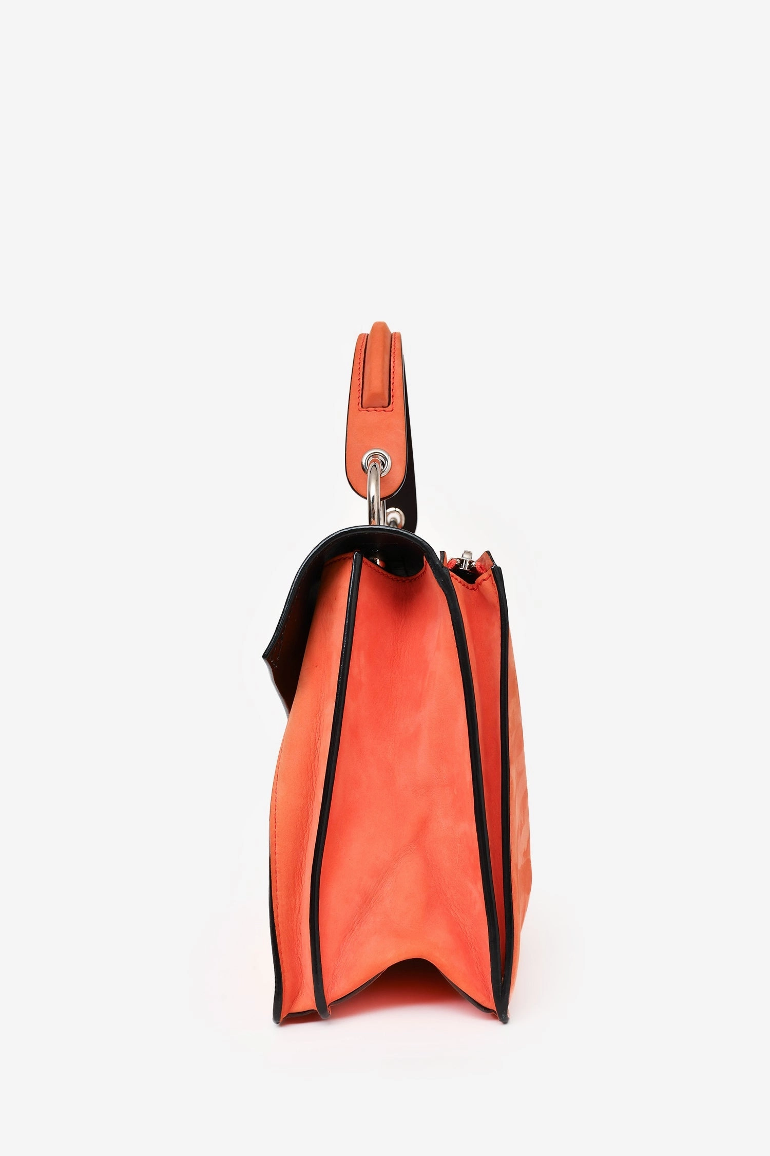 Proenza Schouler Orange Suede Hava Bag with Strap