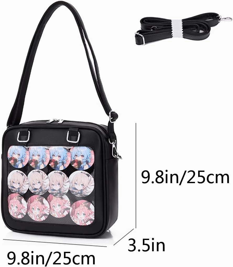 Purse and Backpack JK Uniform Messenger Bag Lolita Ita Handbag DIY Design Transparent Windows Shoulder Bag