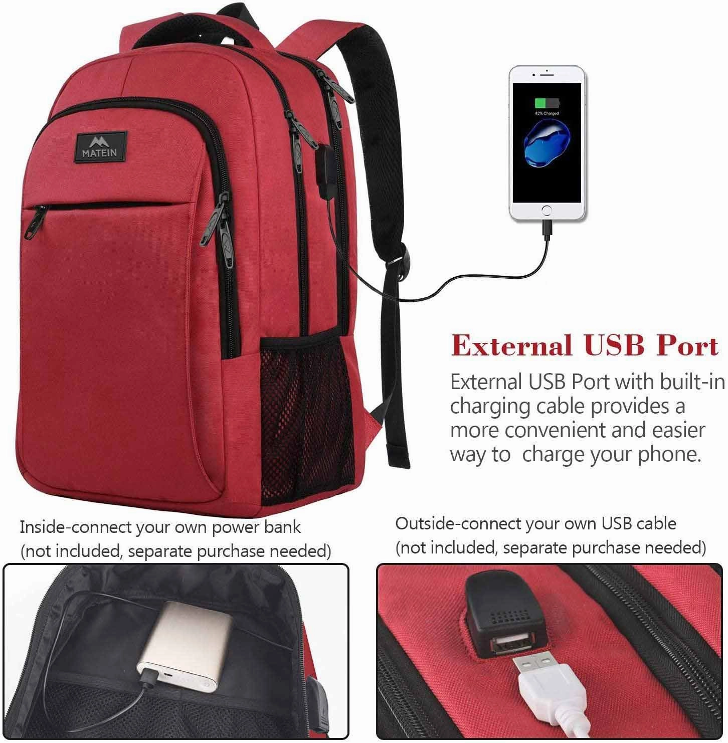 Red Mlassic Travel Laptop Backpack (17'')