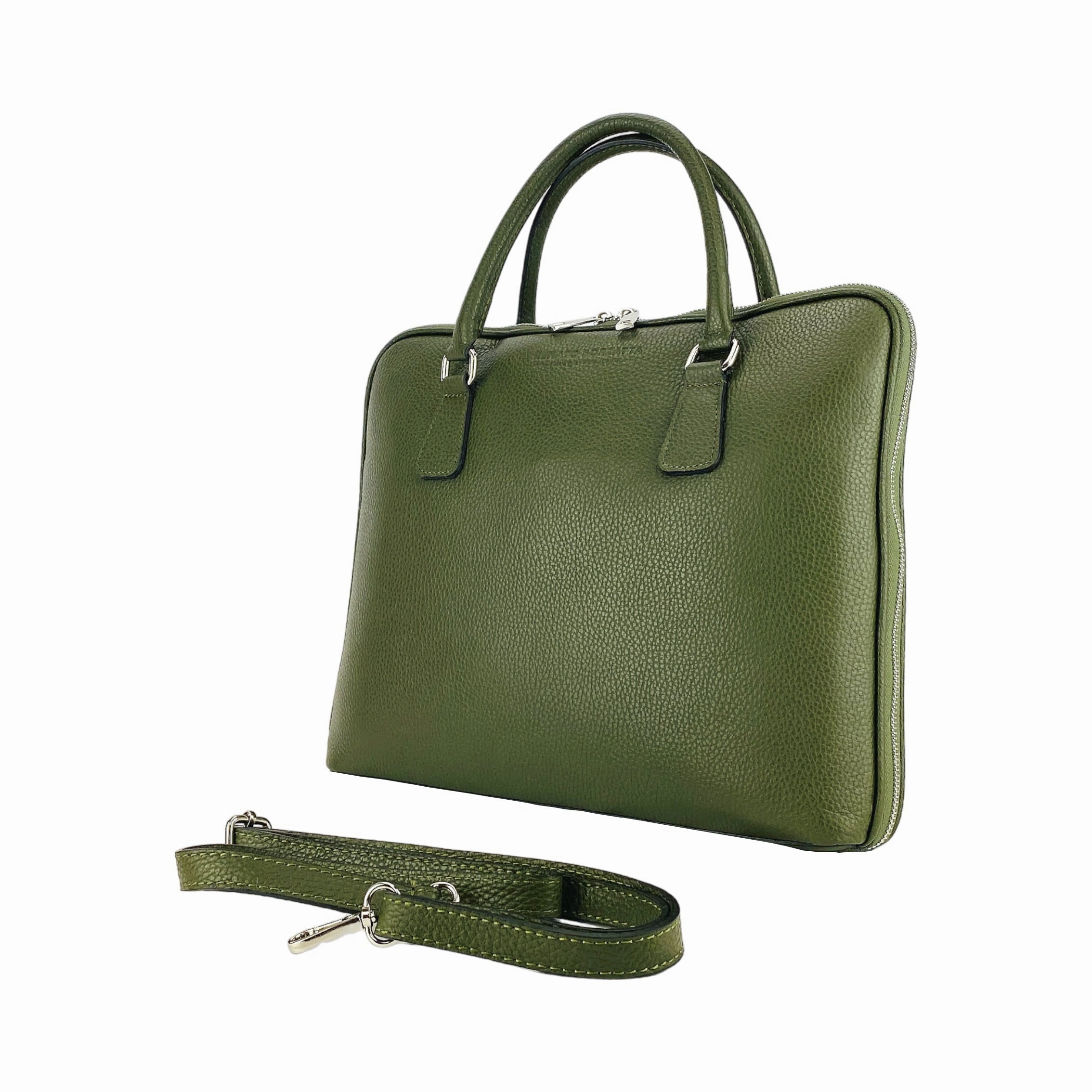 Renato Borzatta Leather Business Briefcase Green