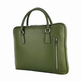 Renato Borzatta Leather Business Briefcase Green