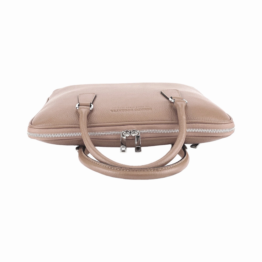 Renato Borzatta Leather Business Briefcase Taupe