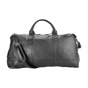 Renato Borzatta Leather Travel Duffle Bag Black